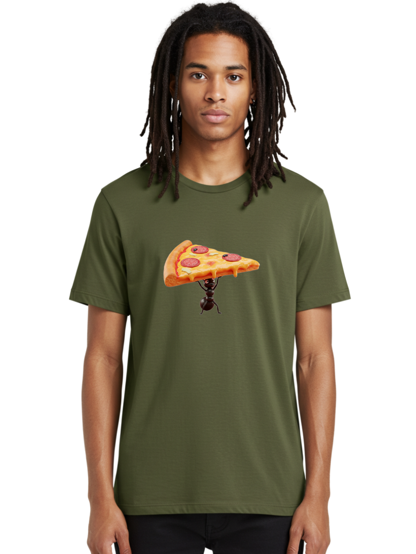 Ant-Lifting-Pizza-Slice Men'S Graphic Tee, 100% Cotton, Comfortable Casual Summer Wear, Machine Washable, Vintage Camera, Old Camera, Antique Camera, Black Camera, Classic Photography, Photography Equipment, Nostalgic Device, Film Camera, Bah447