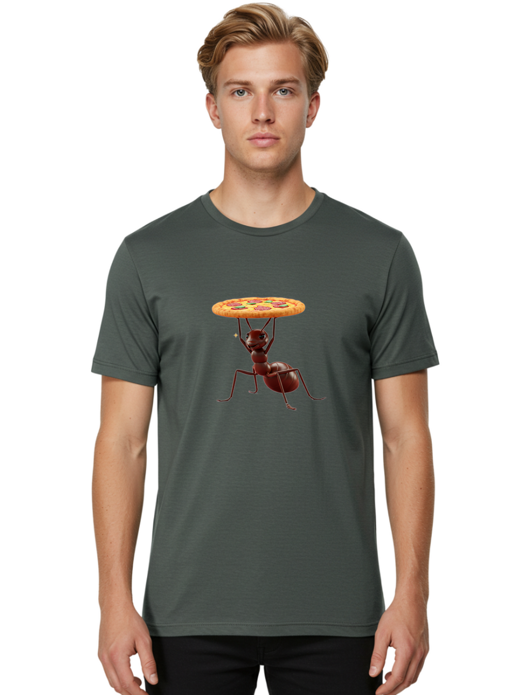 Ant-Lifting-Pizza Men'S Graphic Tee, 100% Cotton, Comfortable Casual Summer Wear, Machine Washable, Vintage Camera, Old Camera, Antique Camera, Black Camera, Classic Photography, Photography Equipment, Nostalgic Device, Film Camera, Camera Art Bah448