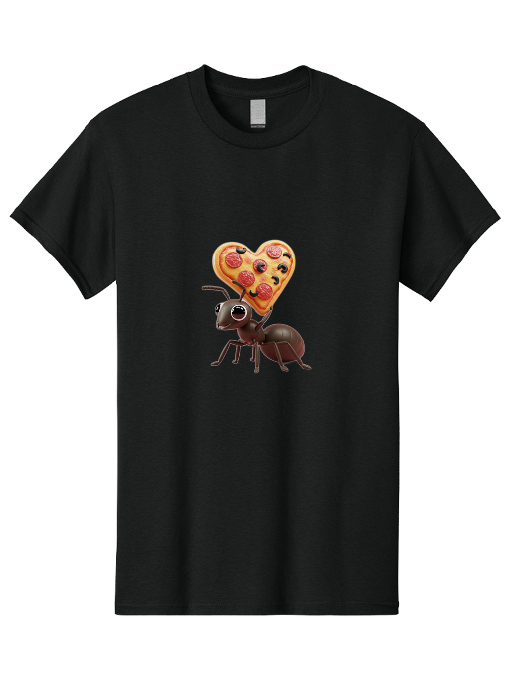 Ant-With-Heart-Shaped-Pizza Men'S Graphic Tee, 100% Cotton, Comfortable Casual Summer Wear, Machine Washable, Vintage Camera, Old Camera, Antique Camera, Black Camera, Classic Photography, Photography Equipment, Nostalgic Device, Film Camera, Bah449