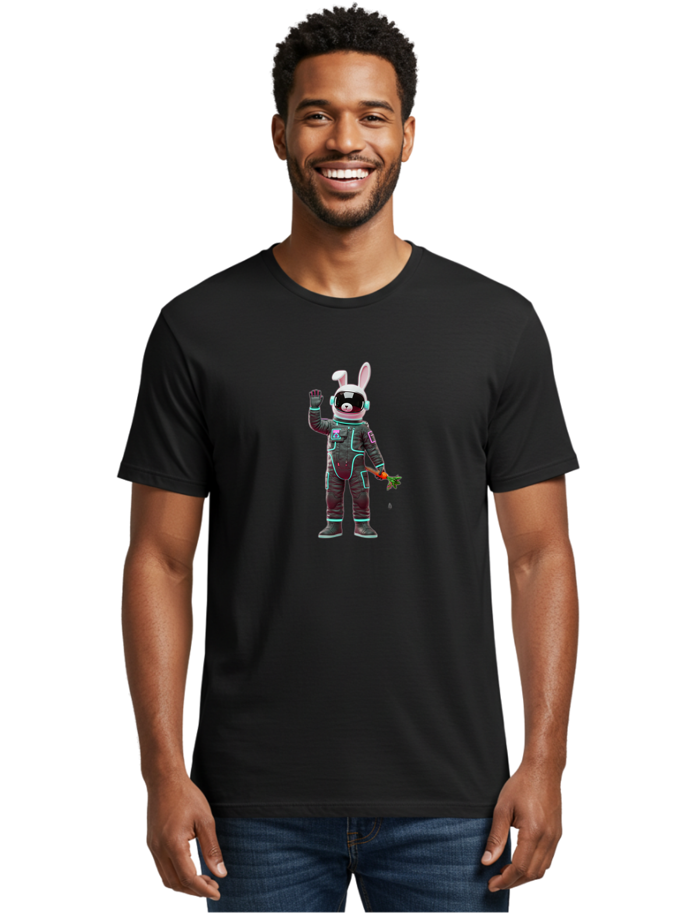 Astronaut-Rabbit-3 Men'S Graphic Tee, 100% Cotton, Comfortable Casual Summer Wear, Machine Washable, Vintage Camera, Old Camera, Antique Camera, Black Camera, Classic Photography, Photography Equipment, Nostalgic Device, Film Camera, Bah497