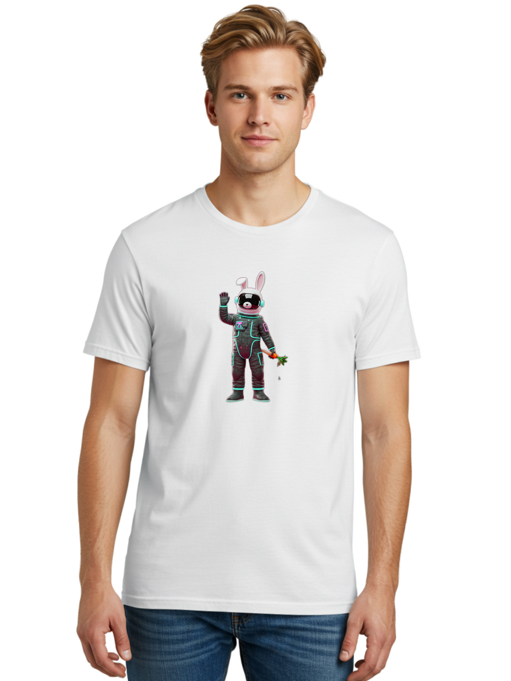 Astronaut-Rabbit-3 Men'S Graphic Tee, 100% Cotton, Comfortable Casual Summer Wear, Machine Washable, Vintage Camera, Old Camera, Antique Camera, Black Camera, Classic Photography, Photography Equipment, Nostalgic Device, Film Camera, Bah497