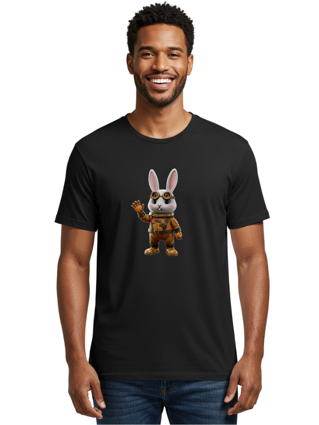 Astronaut-Rabbit-6 Men'S Graphic Tee, 100% Cotton, Comfortable Casual Summer Wear, Machine Washable, Vintage Camera, Old Camera, Antique Camera, Black Camera, Classic Photography, Photography Equipment, Nostalgic Device, Film Camera, Bah500