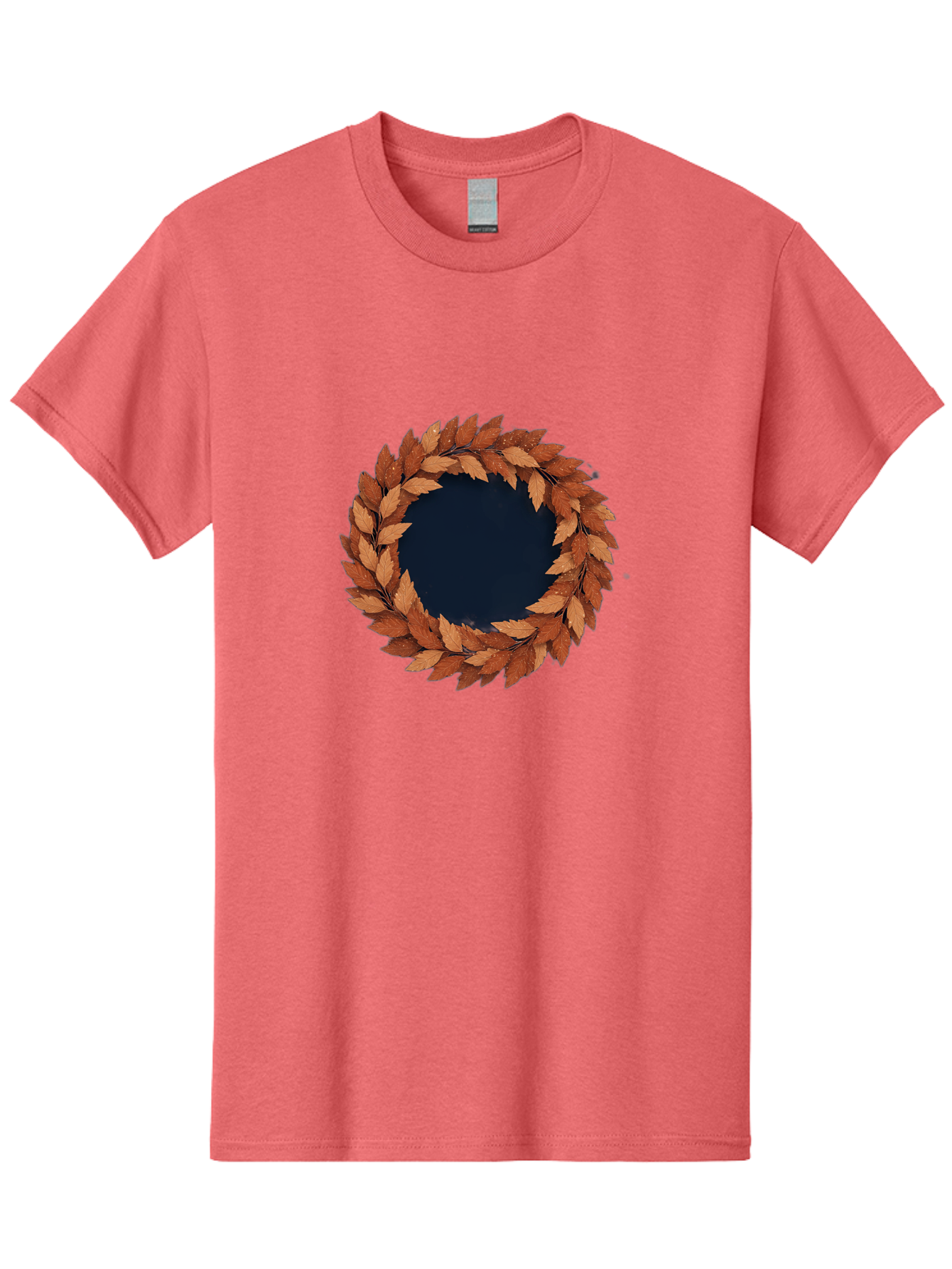 Autumn-Leaves-Wreath Men'S Graphic Tee, 100% Cotton, Comfortable Casual Summer Wear, Machine Washable, Vintage Camera, Old Camera, Antique Camera, Black Camera, Classic Photography, Photography Equipment, Nostalgic Device, Film Camera, Bah505