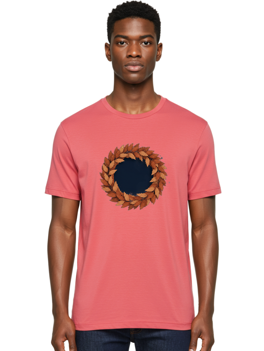 Autumn-Leaves-Wreath Men'S Graphic Tee, 100% Cotton, Comfortable Casual Summer Wear, Machine Washable, Vintage Camera, Old Camera, Antique Camera, Black Camera, Classic Photography, Photography Equipment, Nostalgic Device, Film Camera, Bah505