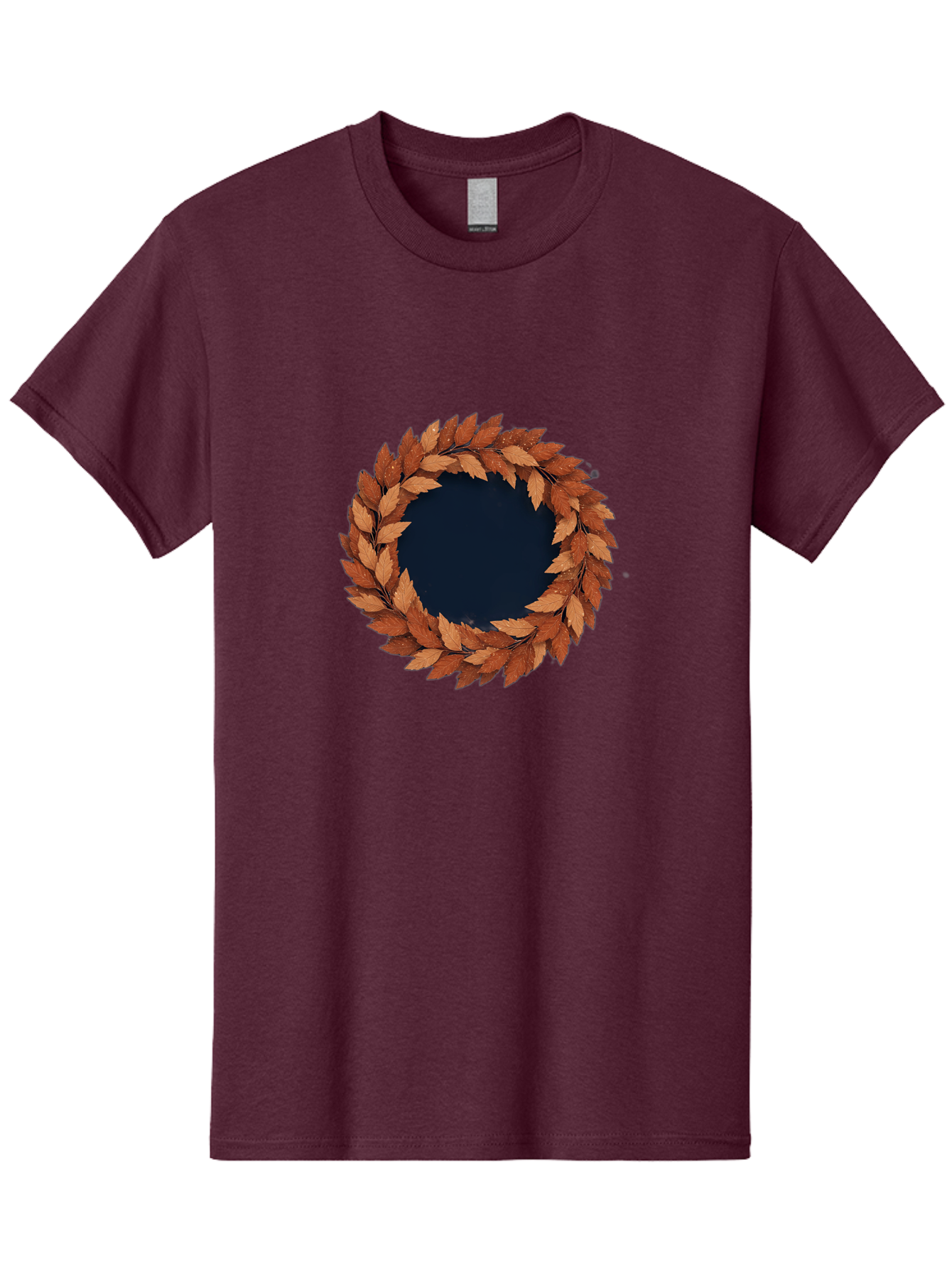 Autumn-Leaves-Wreath Men'S Graphic Tee, 100% Cotton, Comfortable Casual Summer Wear, Machine Washable, Vintage Camera, Old Camera, Antique Camera, Black Camera, Classic Photography, Photography Equipment, Nostalgic Device, Film Camera, Bah505