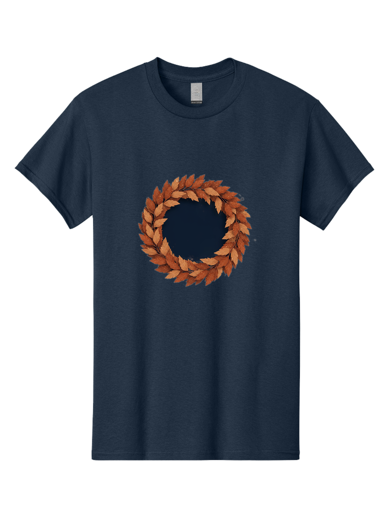 Autumn-Leaves-Wreath Men'S Graphic Tee, 100% Cotton, Comfortable Casual Summer Wear, Machine Washable, Vintage Camera, Old Camera, Antique Camera, Black Camera, Classic Photography, Photography Equipment, Nostalgic Device, Film Camera, Bah505
