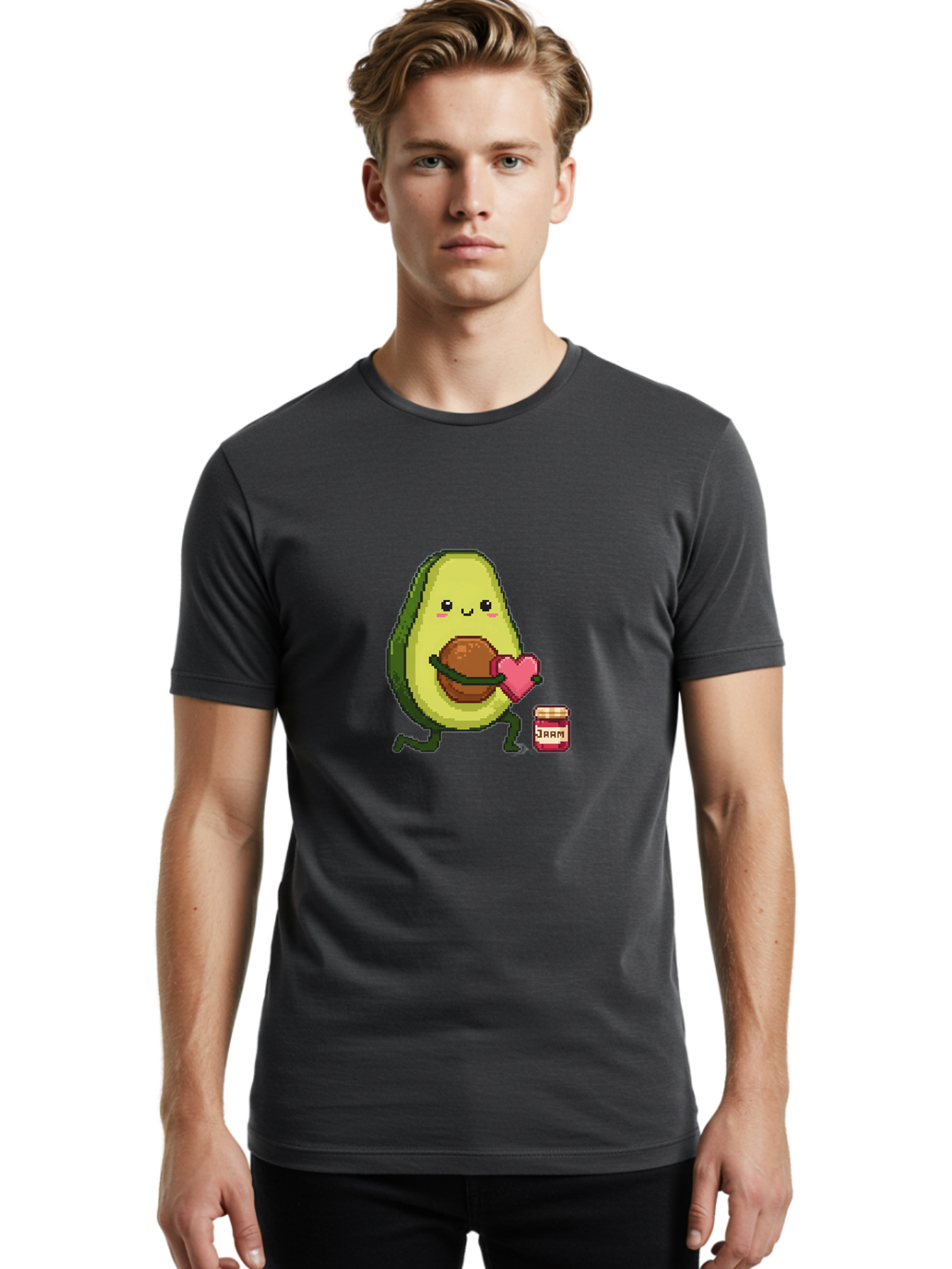 Avocado-Holding-Heart Men'S Graphic Tee, 100% Cotton, Comfortable Casual Summer Wear, Machine Washable, Vintage Camera, Old Camera, Antique Camera, Black Camera, Classic Photography, Photography Equipment, Nostalgic Device, Film Camera, Bah509