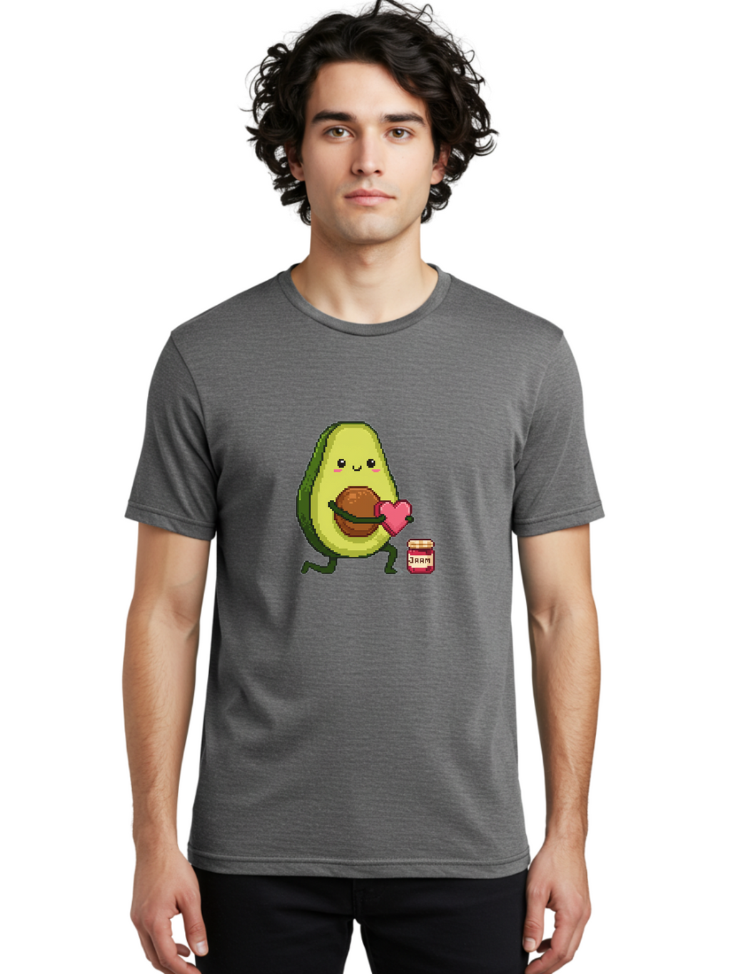 Avocado-Holding-Heart Men'S Graphic Tee, 100% Cotton, Comfortable Casual Summer Wear, Machine Washable, Vintage Camera, Old Camera, Antique Camera, Black Camera, Classic Photography, Photography Equipment, Nostalgic Device, Film Camera, Bah509