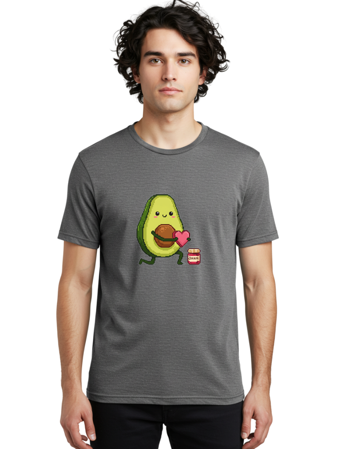 Avocado-Holding-Heart Men'S Graphic Tee, 100% Cotton, Comfortable Casual Summer Wear, Machine Washable, Vintage Camera, Old Camera, Antique Camera, Black Camera, Classic Photography, Photography Equipment, Nostalgic Device, Film Camera, Bah509