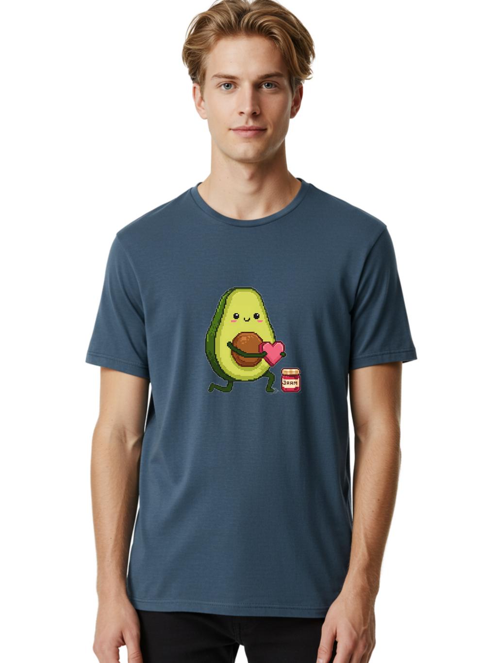 Avocado-Holding-Heart Men'S Graphic Tee, 100% Cotton, Comfortable Casual Summer Wear, Machine Washable, Vintage Camera, Old Camera, Antique Camera, Black Camera, Classic Photography, Photography Equipment, Nostalgic Device, Film Camera, Bah509
