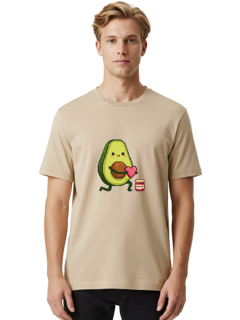 Avocado-Holding-Heart Men'S Graphic Tee, 100% Cotton, Comfortable Casual Summer Wear, Machine Washable, Vintage Camera, Old Camera, Antique Camera, Black Camera, Classic Photography, Photography Equipment, Nostalgic Device, Film Camera, Bah509