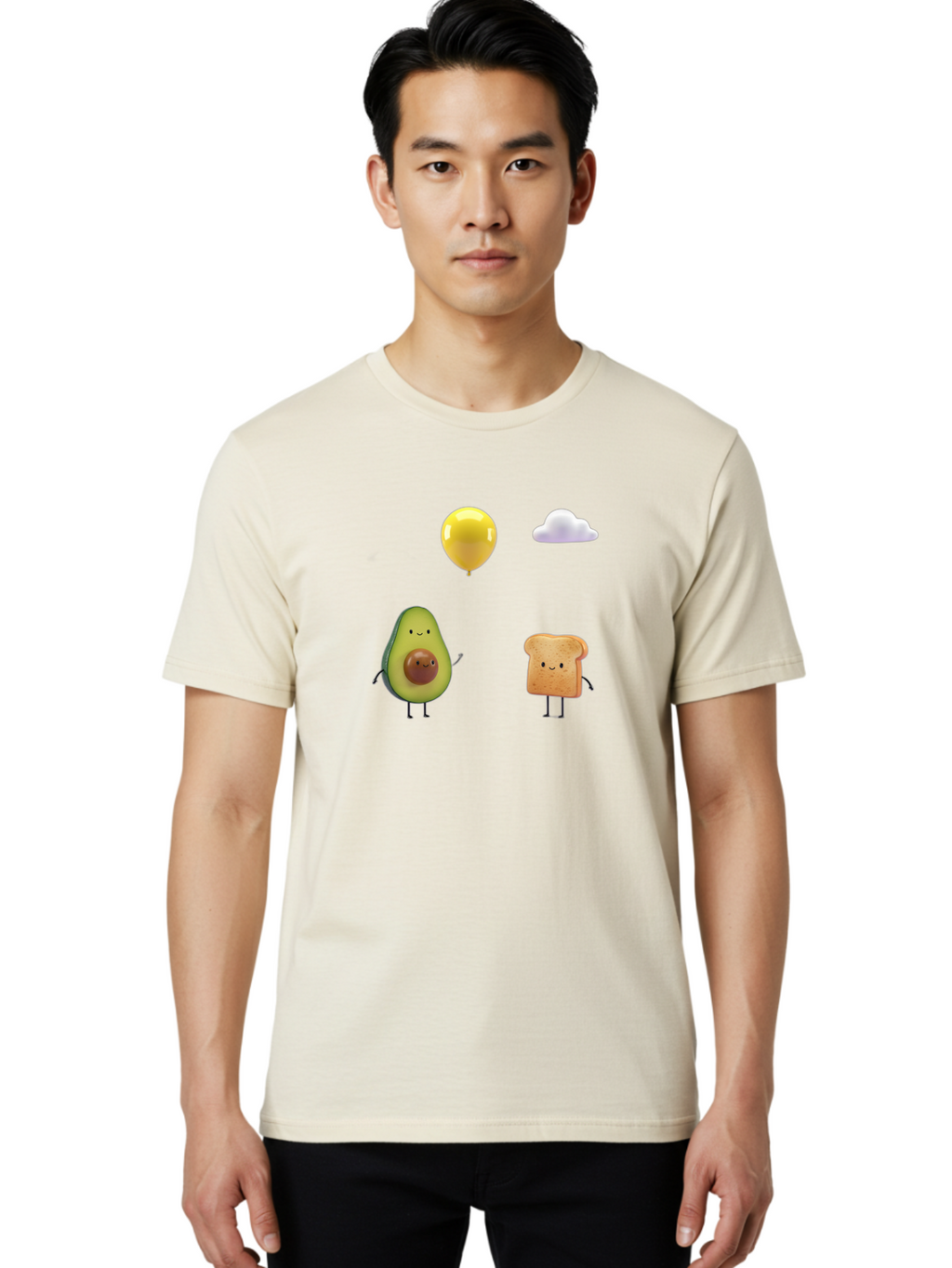 Avocado-Toast-Characters-1 Men'S Graphic Tee, 100% Cotton, Comfortable Casual Summer Wear, Machine Washable, Vintage Camera, Old Camera, Antique Camera, Black Camera, Classic Photography, Photography Equipment, Nostalgic Device, Film Camera, Bah531