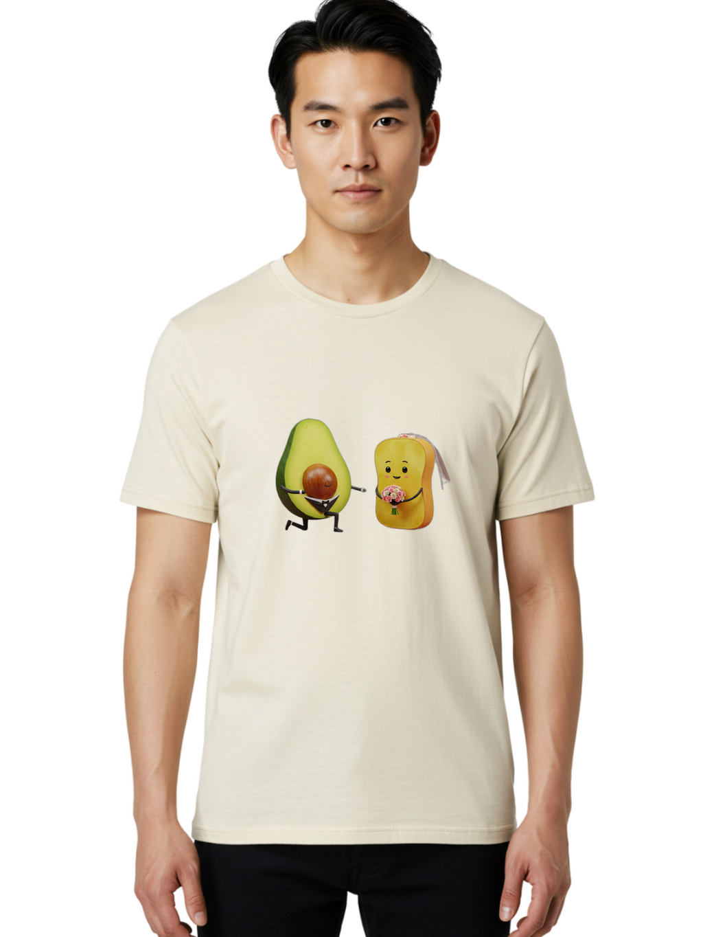 Avocado-Toast-Couple-1 Men'S Graphic Tee, 100% Cotton, Comfortable Casual Summer Wear, Machine Washable, Vintage Camera, Old Camera, Antique Camera, Black Camera, Classic Photography, Photography Equipment, Nostalgic Device, Film Camera, Bah533
