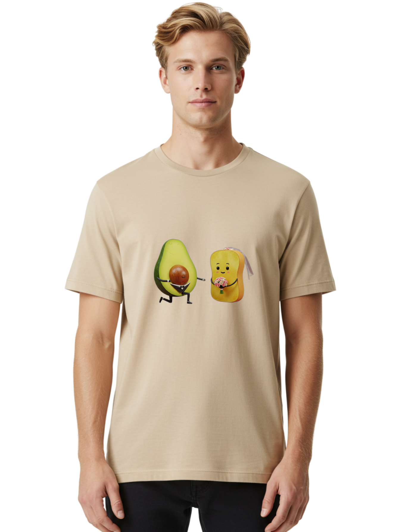 Avocado-Toast-Couple-1 Men'S Graphic Tee, 100% Cotton, Comfortable Casual Summer Wear, Machine Washable, Vintage Camera, Old Camera, Antique Camera, Black Camera, Classic Photography, Photography Equipment, Nostalgic Device, Film Camera, Bah533