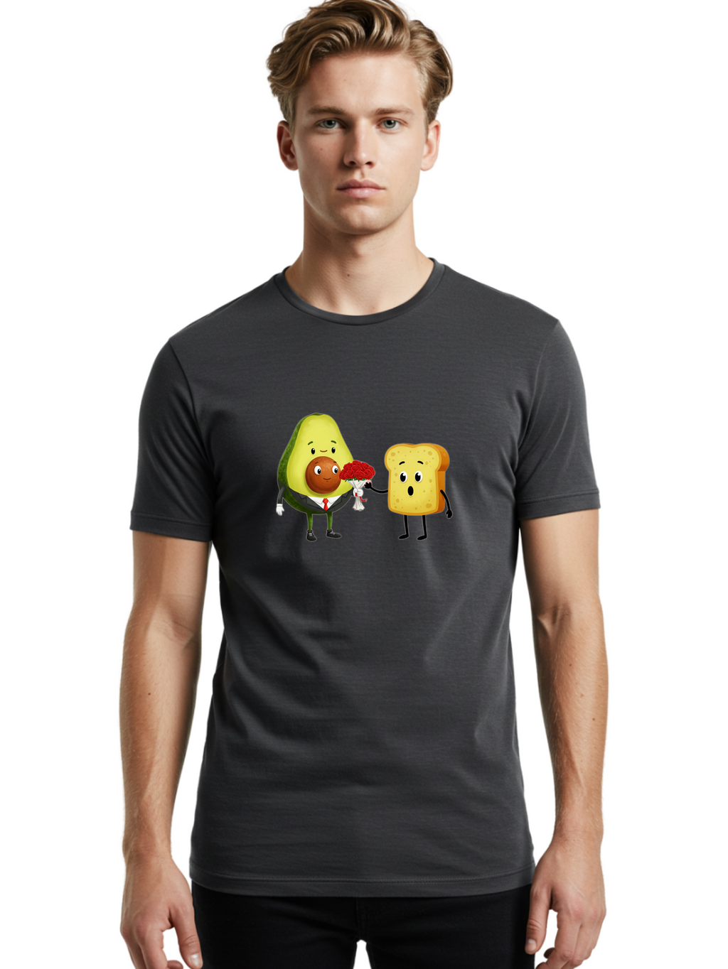 Avocado-Toast-Couple-4 Men'S Graphic Tee, 100% Cotton, Comfortable Casual Summer Wear, Machine Washable, Vintage Camera, Old Camera, Antique Camera, Black Camera, Classic Photography, Photography Equipment, Nostalgic Device, Film Camera, Bah536