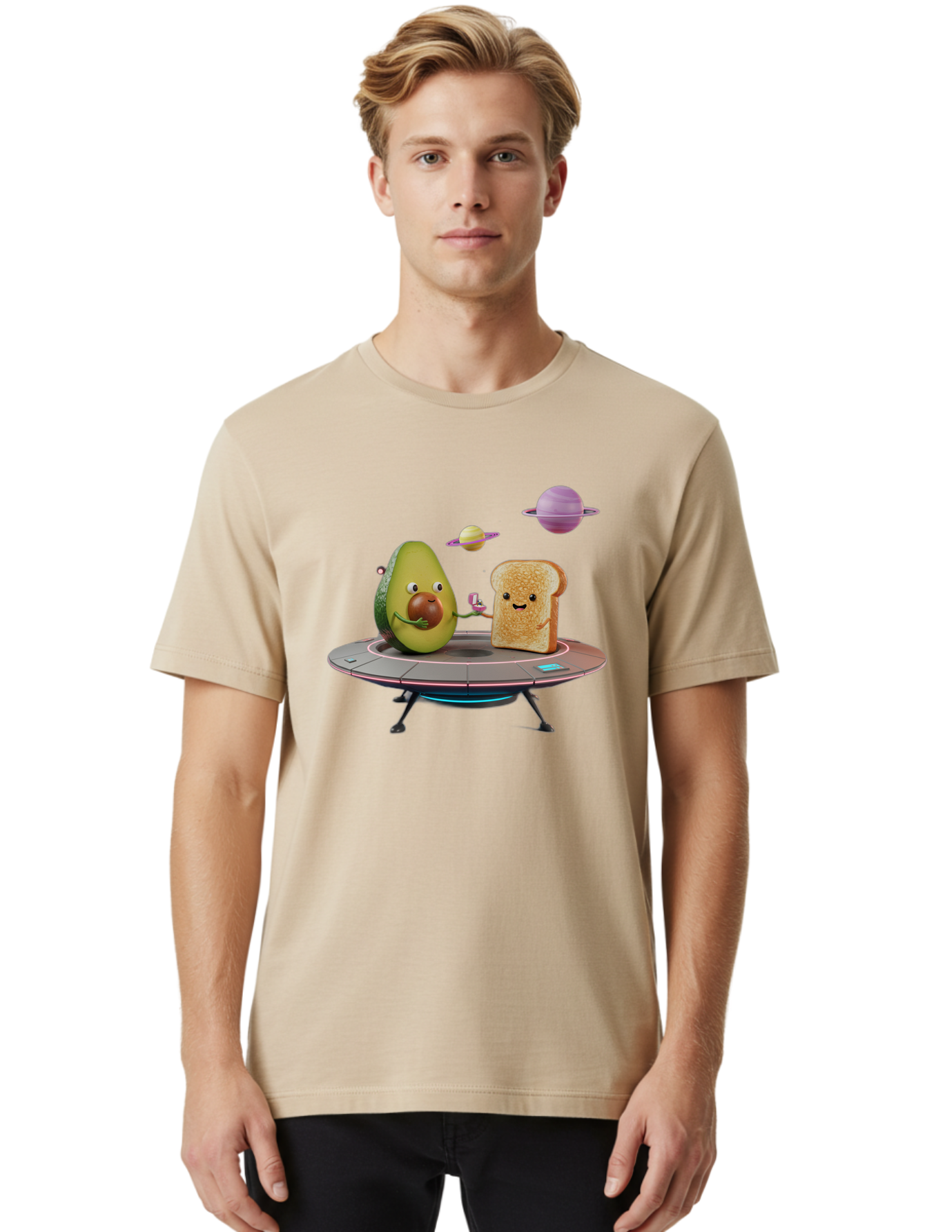 Avocado-Toast-Spacecraft Men'S Graphic Tee, 100% Cotton, Comfortable Casual Summer Wear, Machine Washable, Vintage Camera, Old Camera, Antique Camera, Black Camera, Classic Photography, Photography Equipment, Nostalgic Device, Film Camera, Bah546