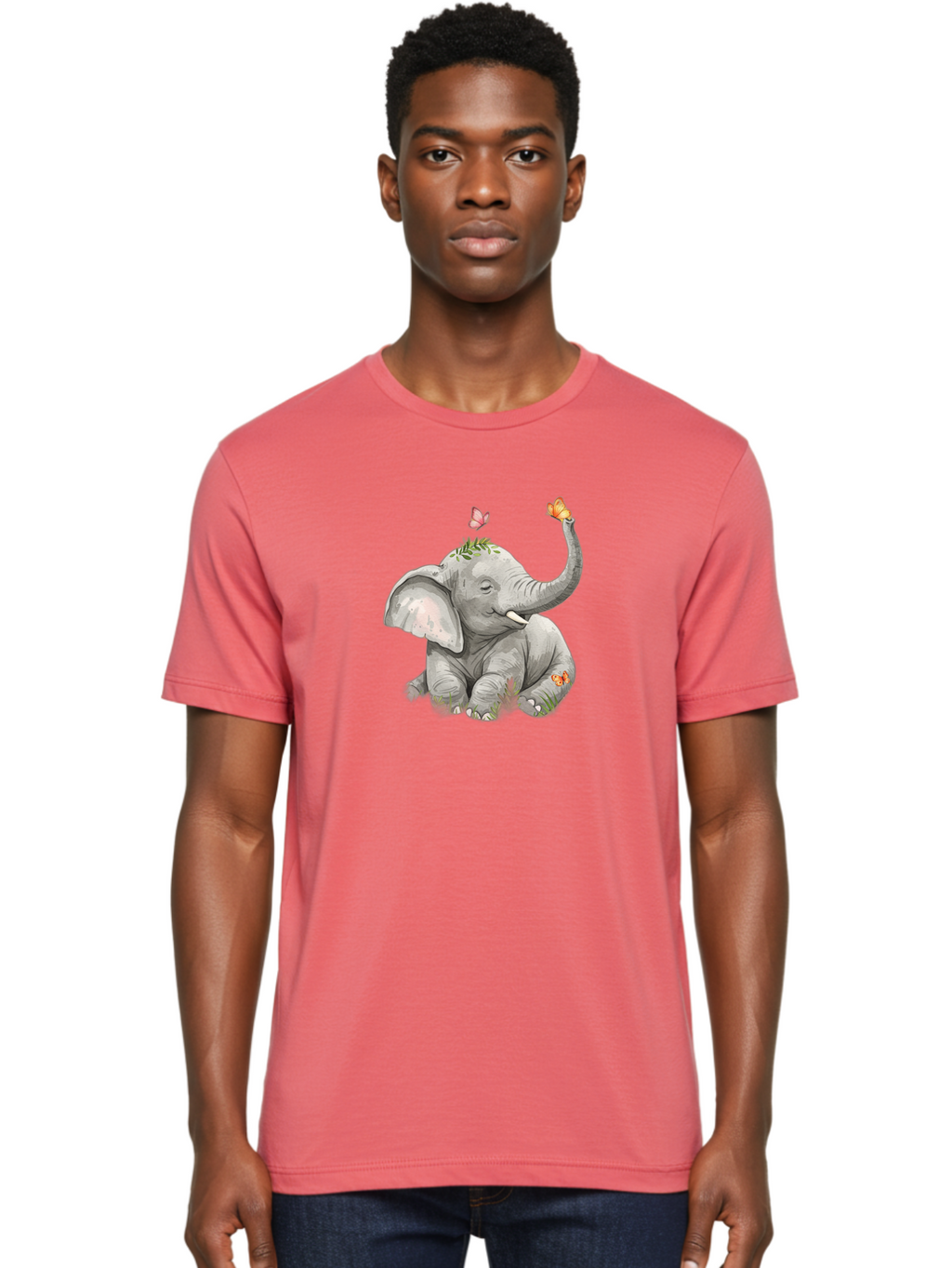 Baby-Elephant-With-Butterflies Men'S Graphic Tee, 100% Cotton, Comfortable Casual Summer Wear, Machine Washable, Vintage Camera, Old Camera, Antique Camera, Black Camera, Classic Photography, Photography Equipment, Nostalgic Device, Bah548