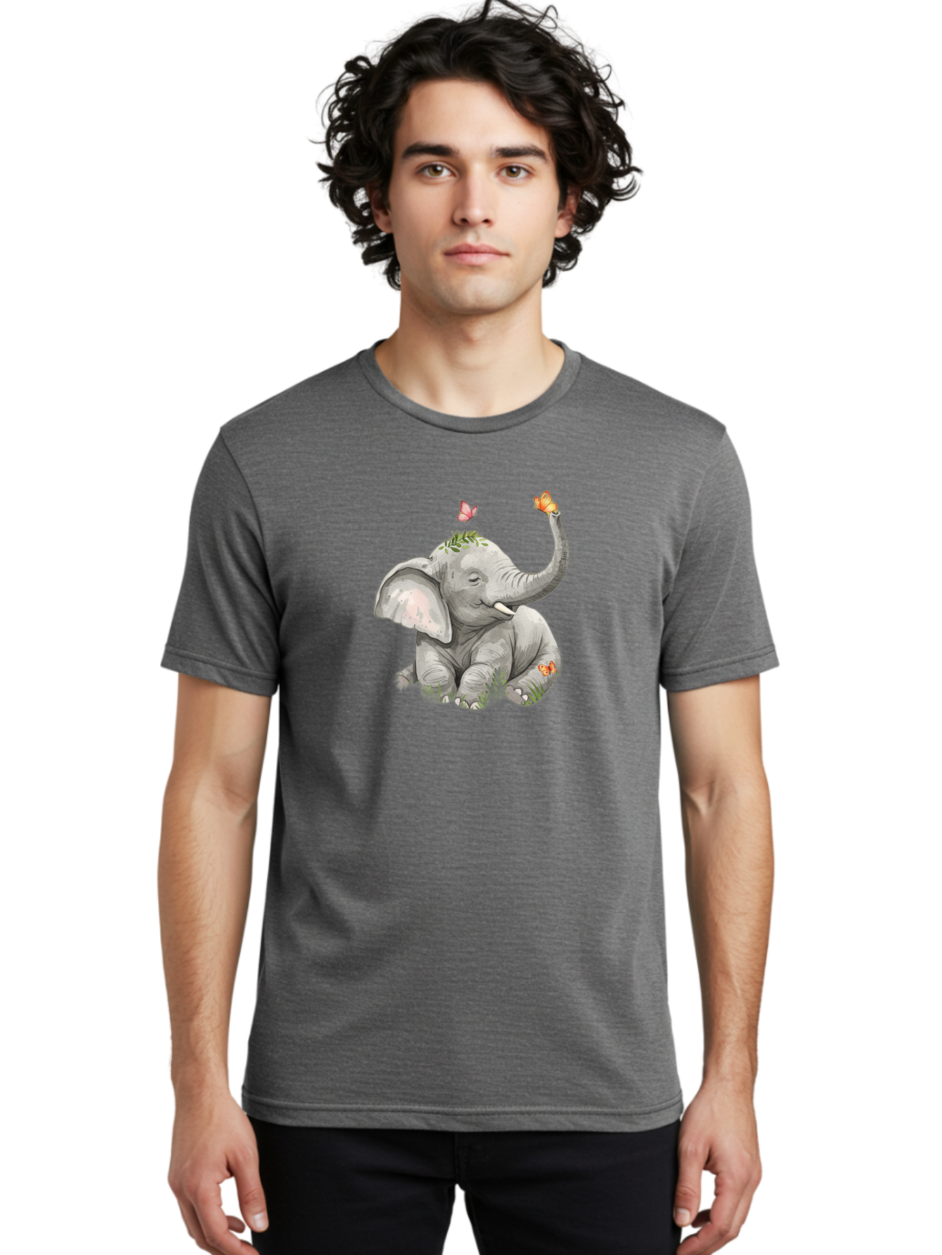 Baby-Elephant-With-Butterflies Men'S Graphic Tee, 100% Cotton, Comfortable Casual Summer Wear, Machine Washable, Vintage Camera, Old Camera, Antique Camera, Black Camera, Classic Photography, Photography Equipment, Nostalgic Device, Bah548