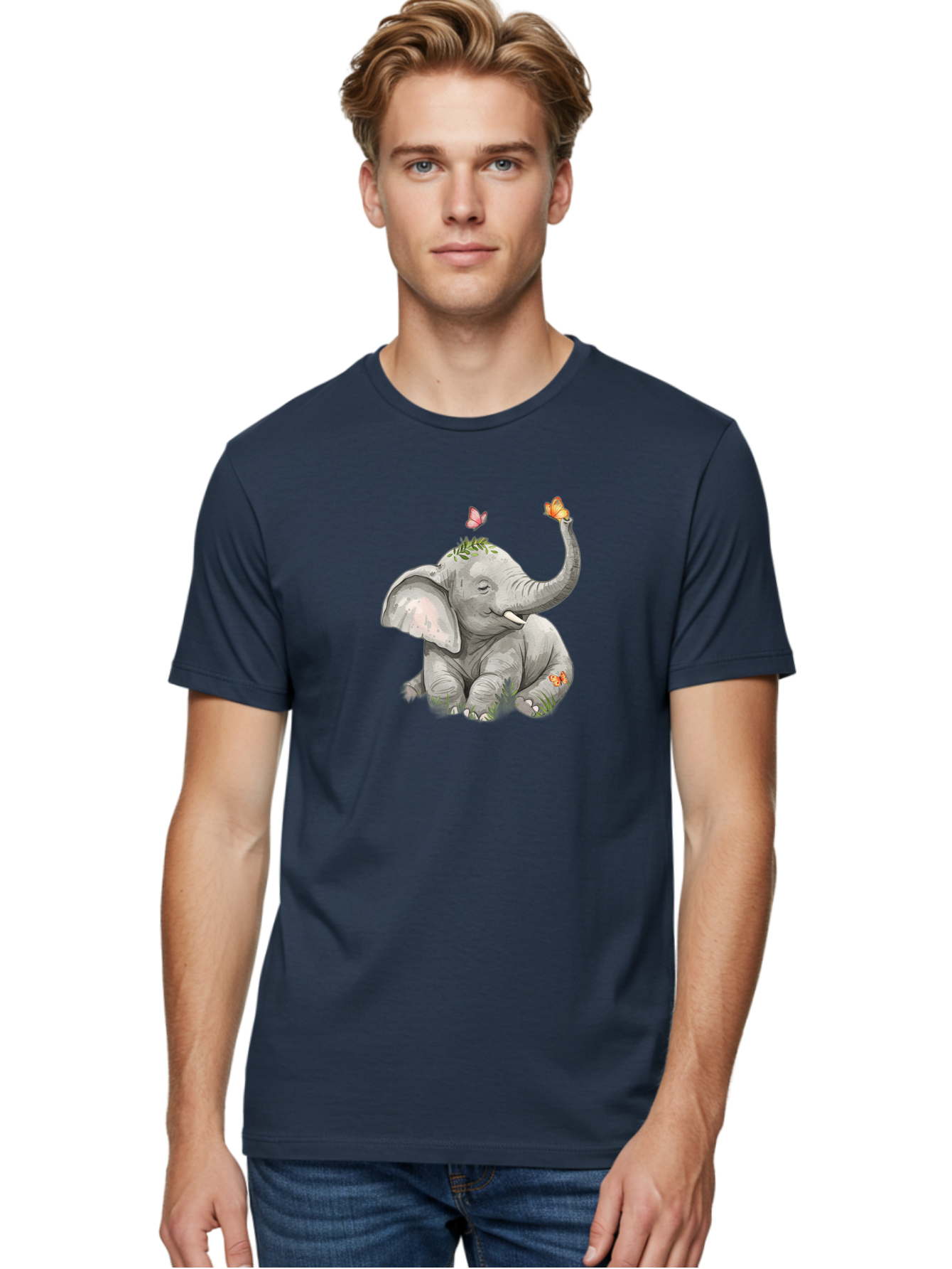 Baby-Elephant-With-Butterflies Men'S Graphic Tee, 100% Cotton, Comfortable Casual Summer Wear, Machine Washable, Vintage Camera, Old Camera, Antique Camera, Black Camera, Classic Photography, Photography Equipment, Nostalgic Device, Bah548