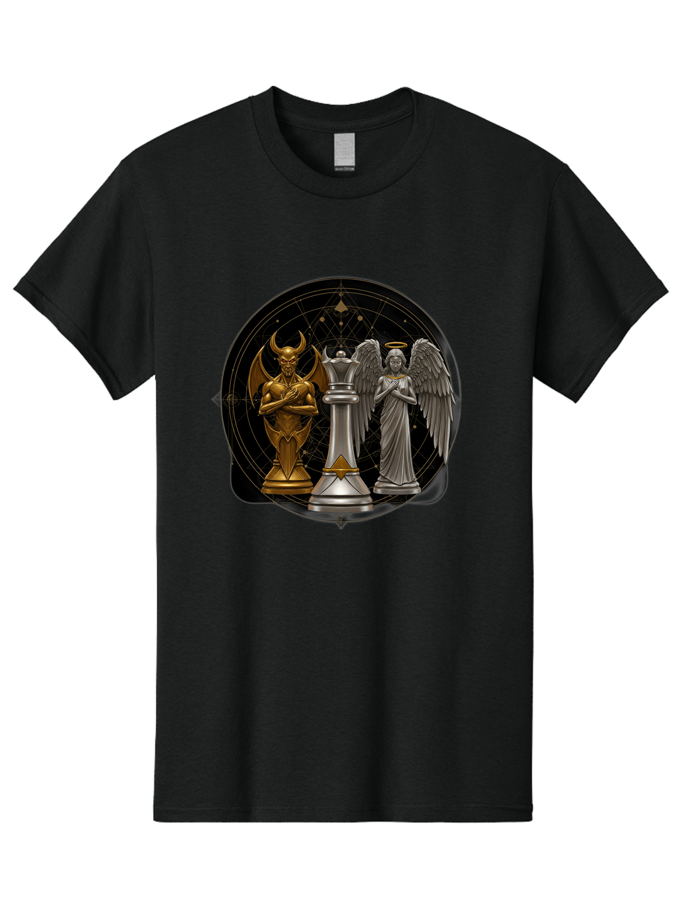 Baphomet-Angel-Queen Men'S Graphic Tee, 100% Cotton, Comfortable Casual Summer Wear, Machine Washable, Vintage Camera, Old Camera, Antique Camera, Black Camera, Classic Photography, Photography Equipment, Nostalgic Device, Film Camera, Bah550
