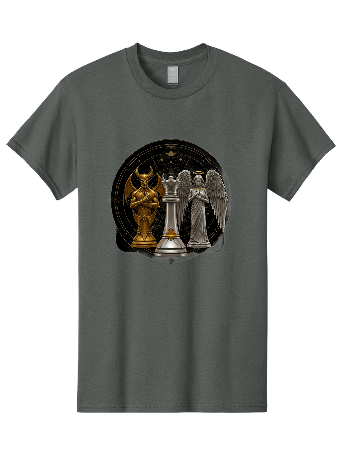 Baphomet-Angel-Queen Men'S Graphic Tee, 100% Cotton, Comfortable Casual Summer Wear, Machine Washable, Vintage Camera, Old Camera, Antique Camera, Black Camera, Classic Photography, Photography Equipment, Nostalgic Device, Film Camera, Bah550