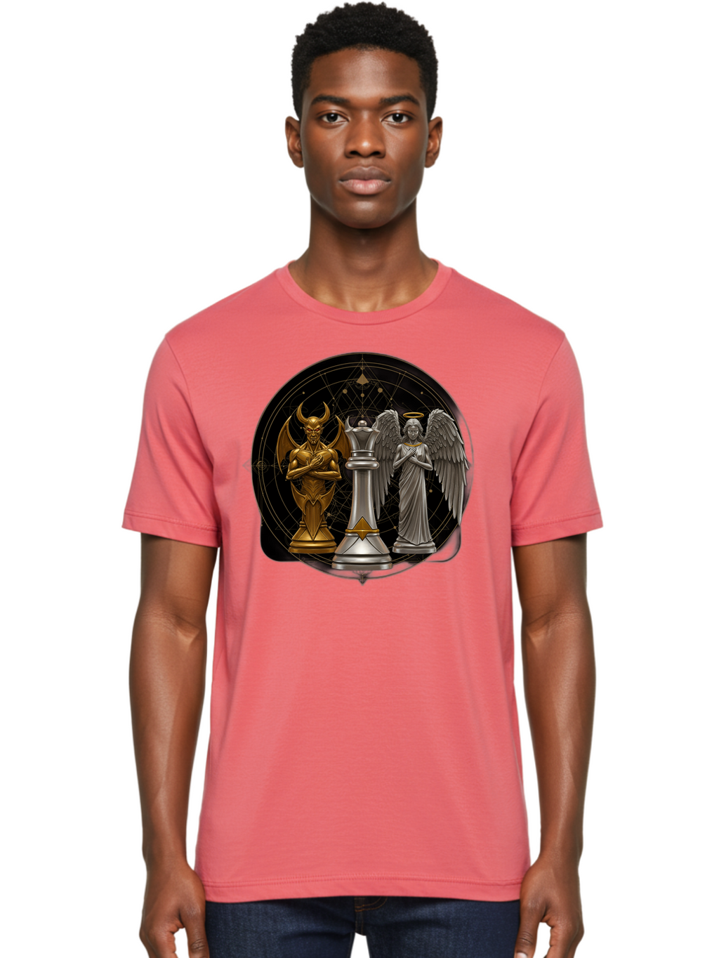 Baphomet-Angel-Queen Men'S Graphic Tee, 100% Cotton, Comfortable Casual Summer Wear, Machine Washable, Vintage Camera, Old Camera, Antique Camera, Black Camera, Classic Photography, Photography Equipment, Nostalgic Device, Film Camera, Bah550