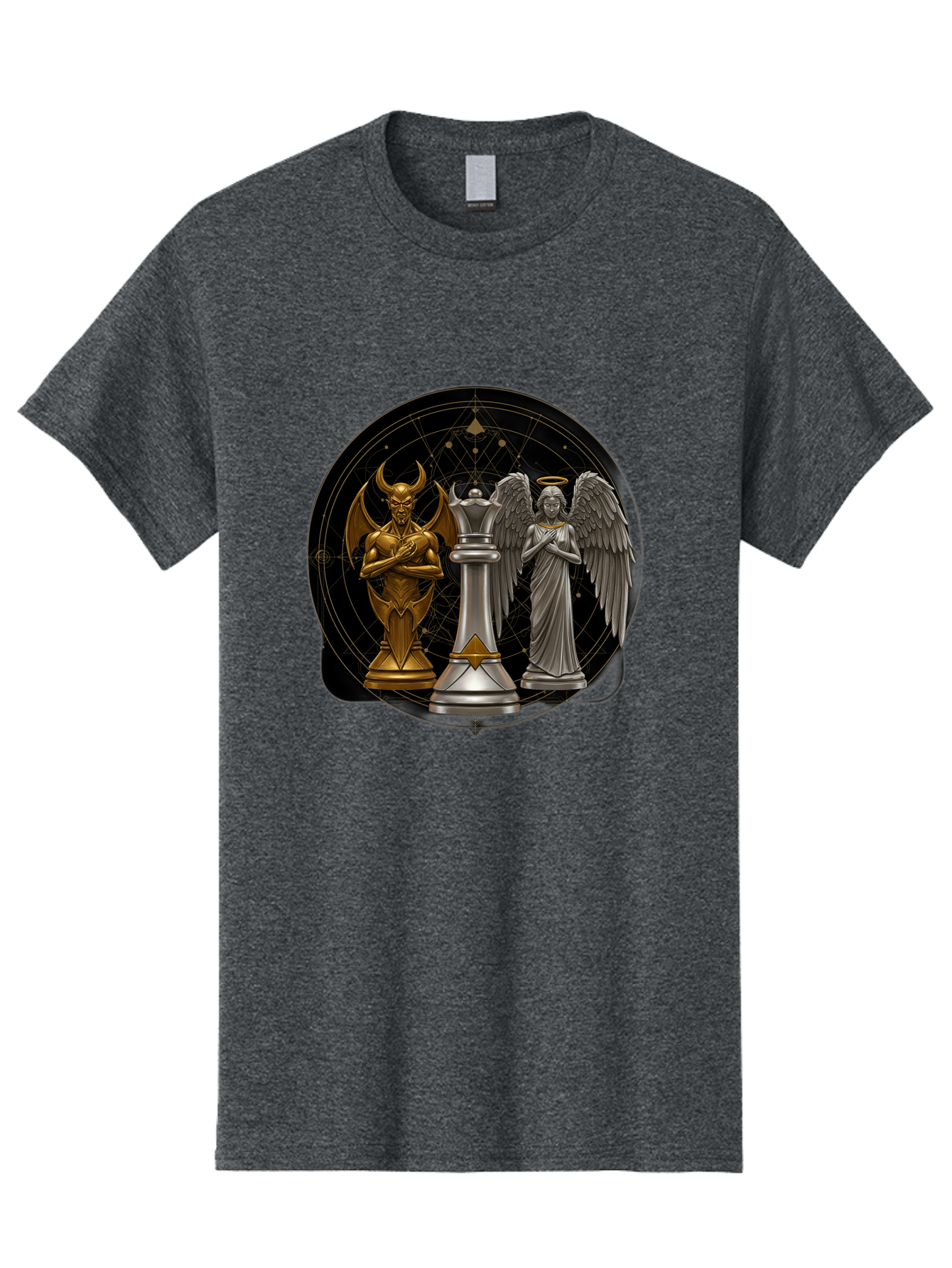 Baphomet-Angel-Queen Men'S Graphic Tee, 100% Cotton, Comfortable Casual Summer Wear, Machine Washable, Vintage Camera, Old Camera, Antique Camera, Black Camera, Classic Photography, Photography Equipment, Nostalgic Device, Film Camera, Bah550