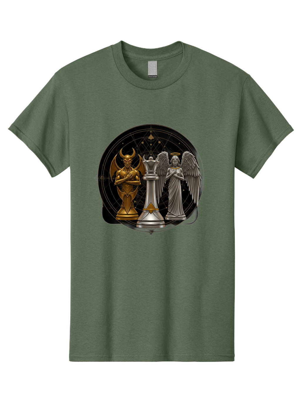 Baphomet-Angel-Queen Men'S Graphic Tee, 100% Cotton, Comfortable Casual Summer Wear, Machine Washable, Vintage Camera, Old Camera, Antique Camera, Black Camera, Classic Photography, Photography Equipment, Nostalgic Device, Film Camera, Bah550