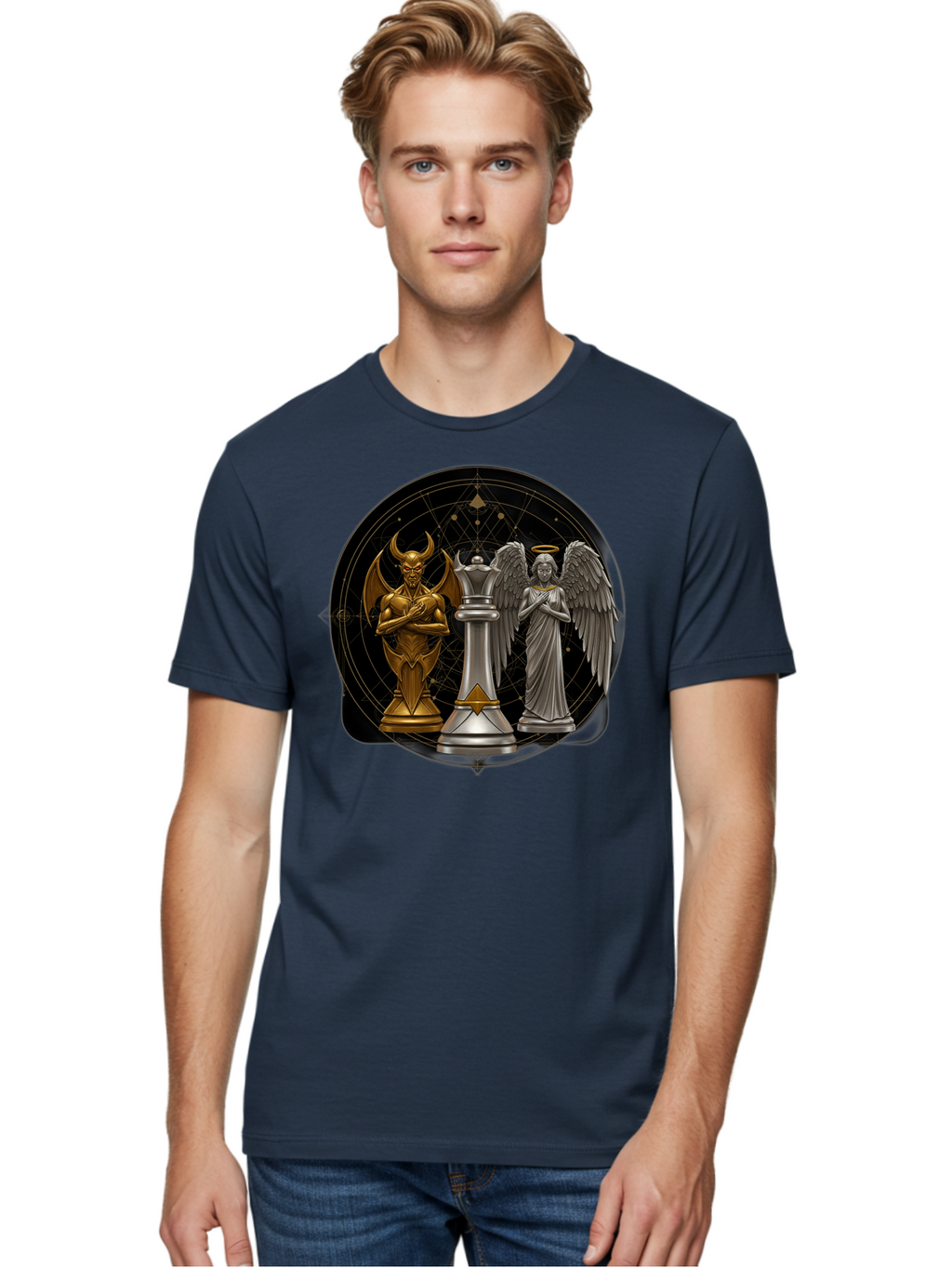 Baphomet-Angel-Queen Men'S Graphic Tee, 100% Cotton, Comfortable Casual Summer Wear, Machine Washable, Vintage Camera, Old Camera, Antique Camera, Black Camera, Classic Photography, Photography Equipment, Nostalgic Device, Film Camera, Bah550