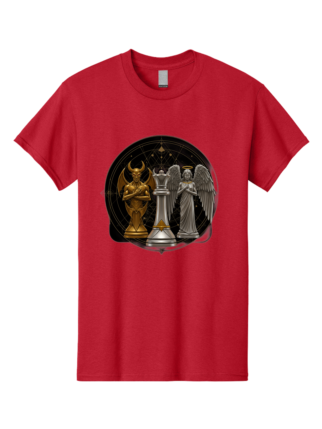 Baphomet-Angel-Queen Men'S Graphic Tee, 100% Cotton, Comfortable Casual Summer Wear, Machine Washable, Vintage Camera, Old Camera, Antique Camera, Black Camera, Classic Photography, Photography Equipment, Nostalgic Device, Film Camera, Bah550