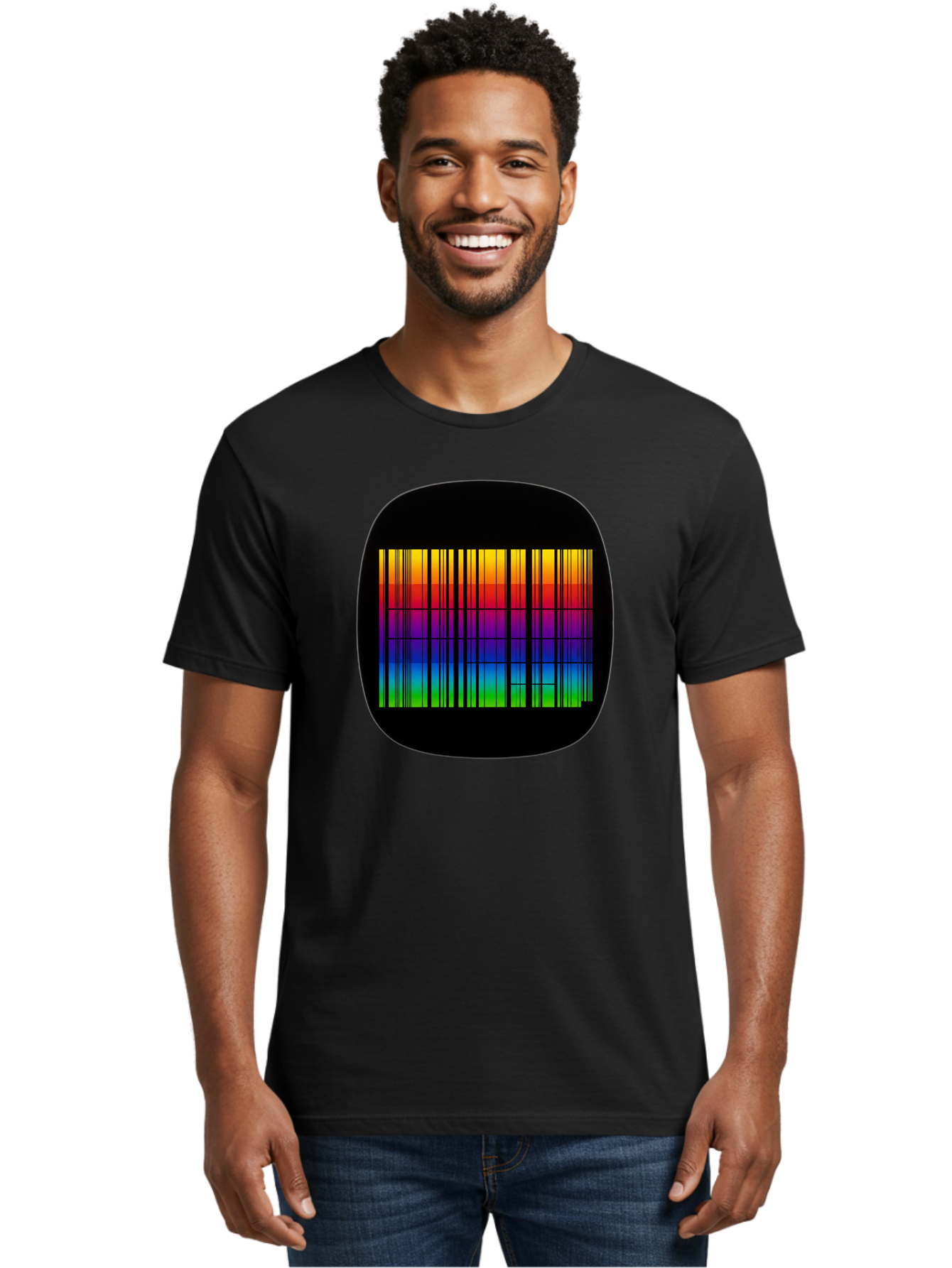 Barcode-Tv-Screen Men'S Graphic Tee, 100% Cotton, Comfortable Casual Summer Wear, Machine Washable, Vintage Camera, Old Camera, Antique Camera, Black Camera, Classic Photography, Photography Equipment, Nostalgic Device, Film Camera, Camera Art Bah551
