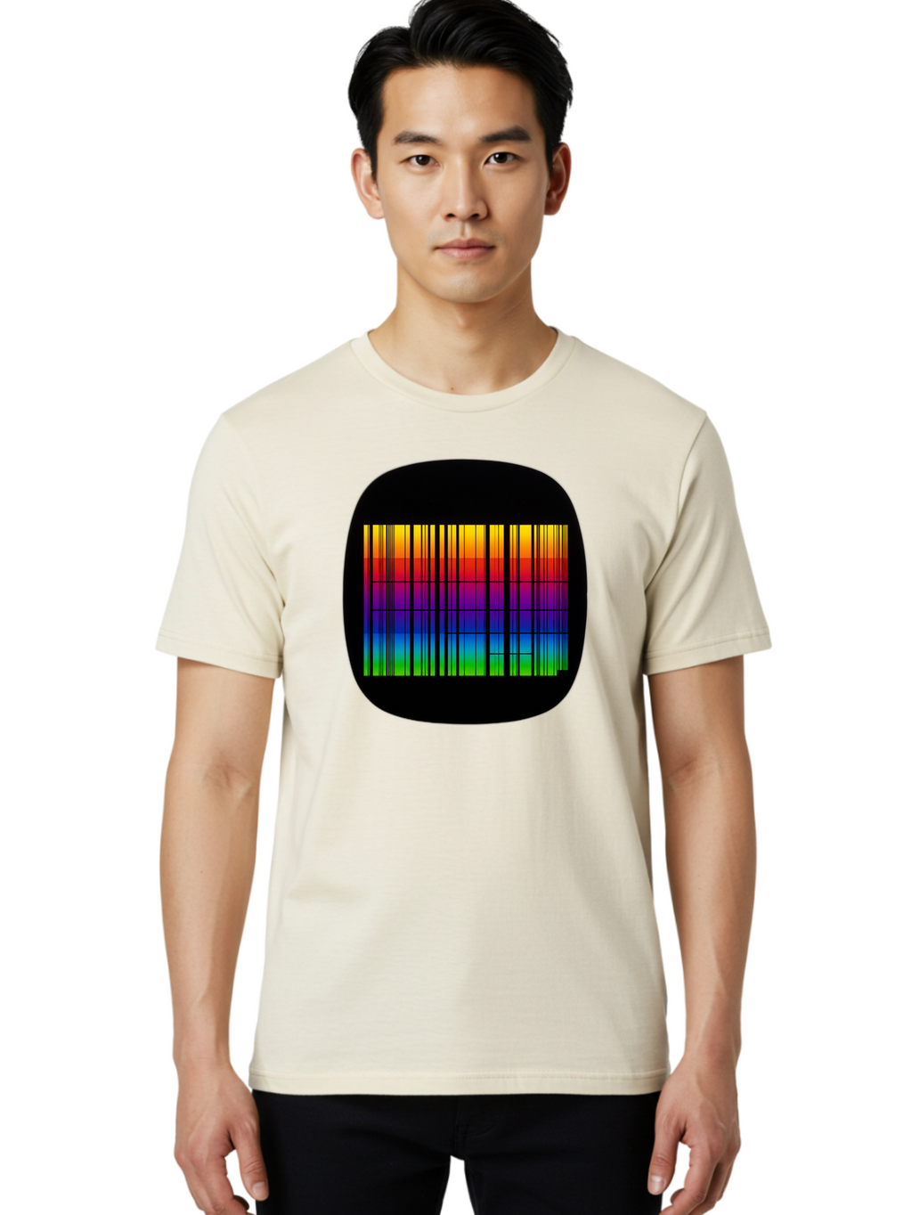 Barcode-Tv-Screen Men'S Graphic Tee, 100% Cotton, Comfortable Casual Summer Wear, Machine Washable, Vintage Camera, Old Camera, Antique Camera, Black Camera, Classic Photography, Photography Equipment, Nostalgic Device, Film Camera, Camera Art Bah551