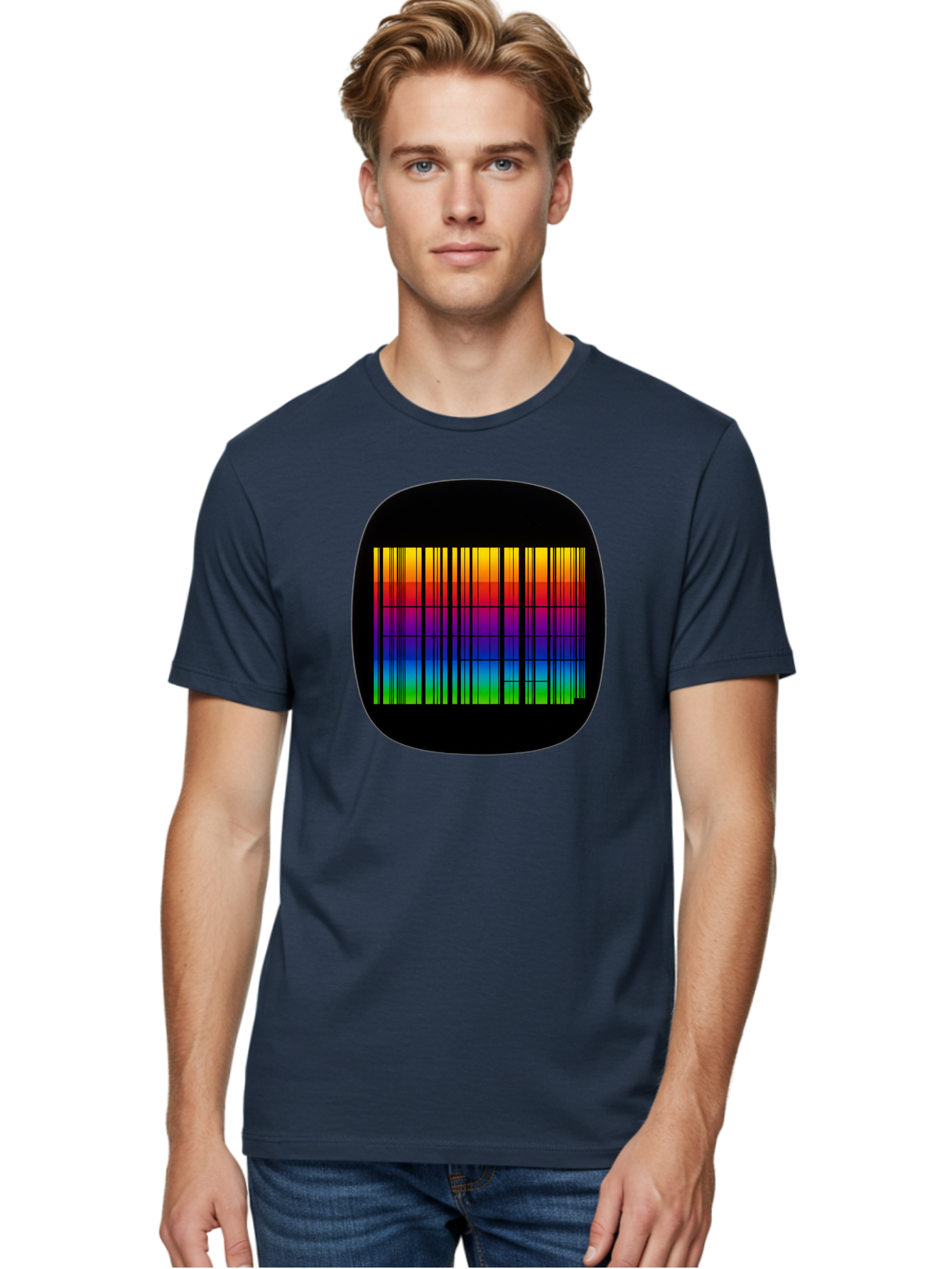 Barcode-Tv-Screen Men'S Graphic Tee, 100% Cotton, Comfortable Casual Summer Wear, Machine Washable, Vintage Camera, Old Camera, Antique Camera, Black Camera, Classic Photography, Photography Equipment, Nostalgic Device, Film Camera, Camera Art Bah551