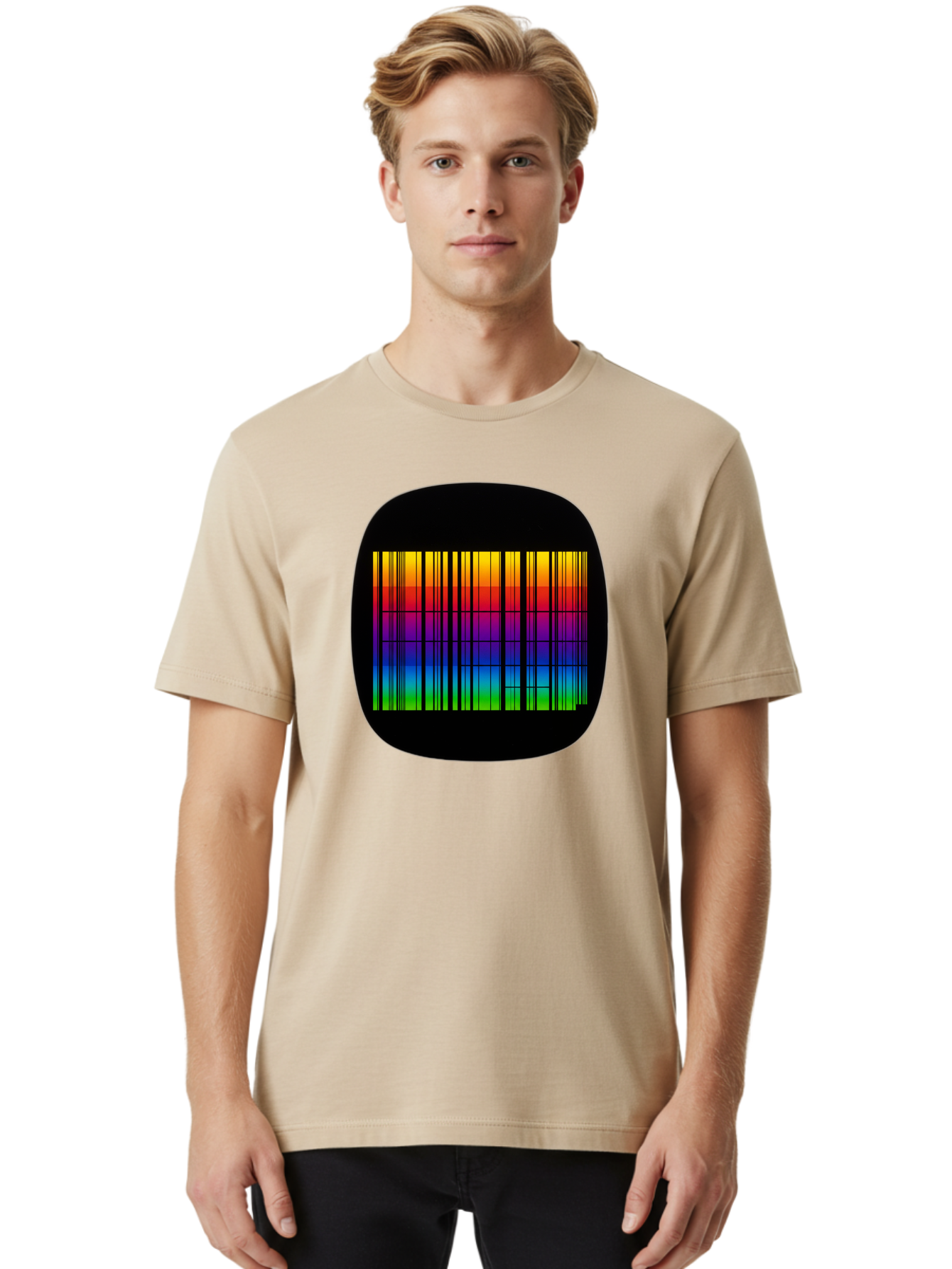 Barcode-Tv-Screen Men'S Graphic Tee, 100% Cotton, Comfortable Casual Summer Wear, Machine Washable, Vintage Camera, Old Camera, Antique Camera, Black Camera, Classic Photography, Photography Equipment, Nostalgic Device, Film Camera, Camera Art Bah551