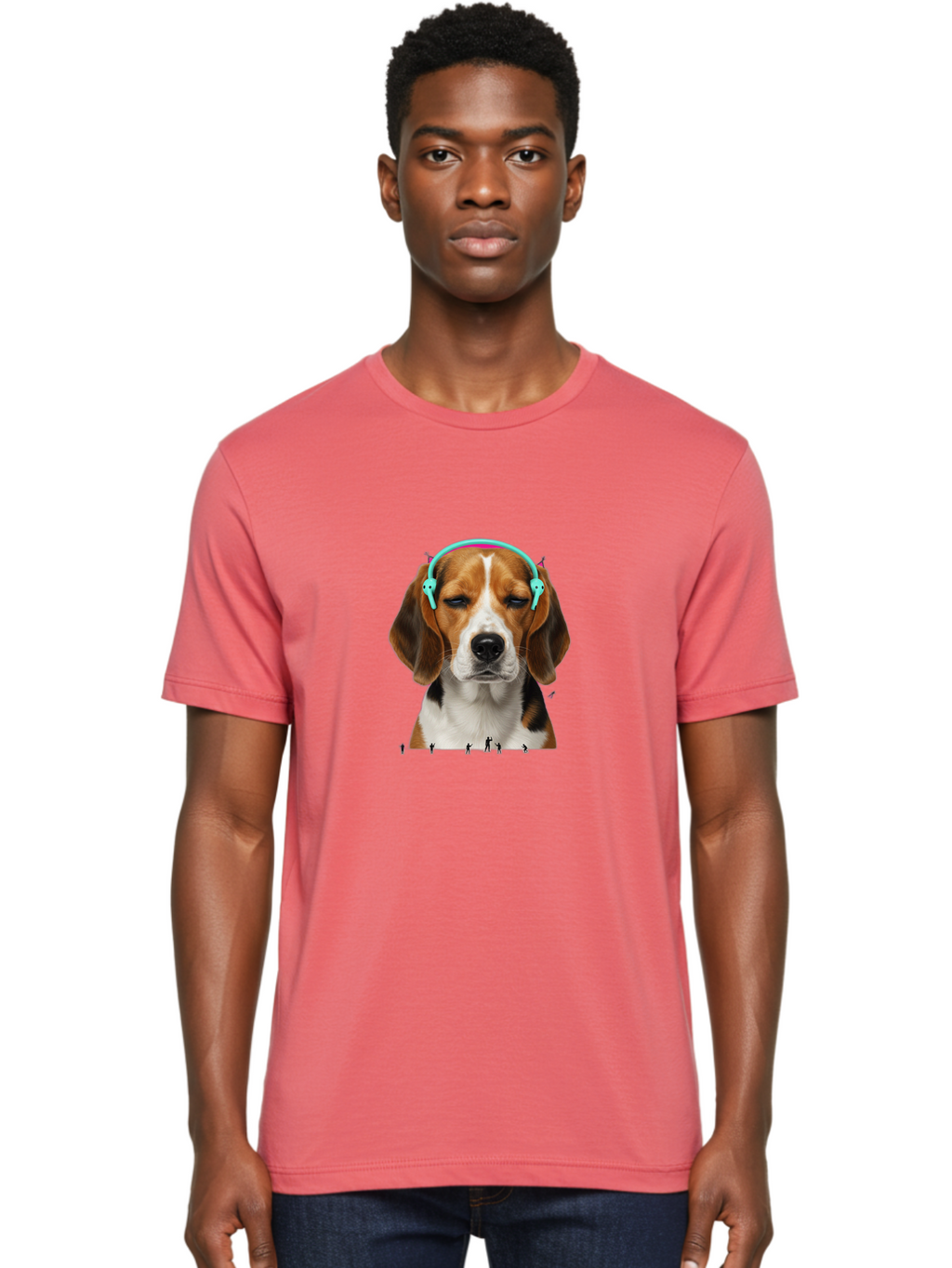 Beagle-Headphones Men'S Graphic Tee, 100% Cotton, Comfortable Casual Summer Wear, Machine Washable, Vintage Camera, Old Camera, Antique Camera, Black Camera, Classic Photography, Photography Equipment, Nostalgic Device, Film Camera, Camera Art Bah566