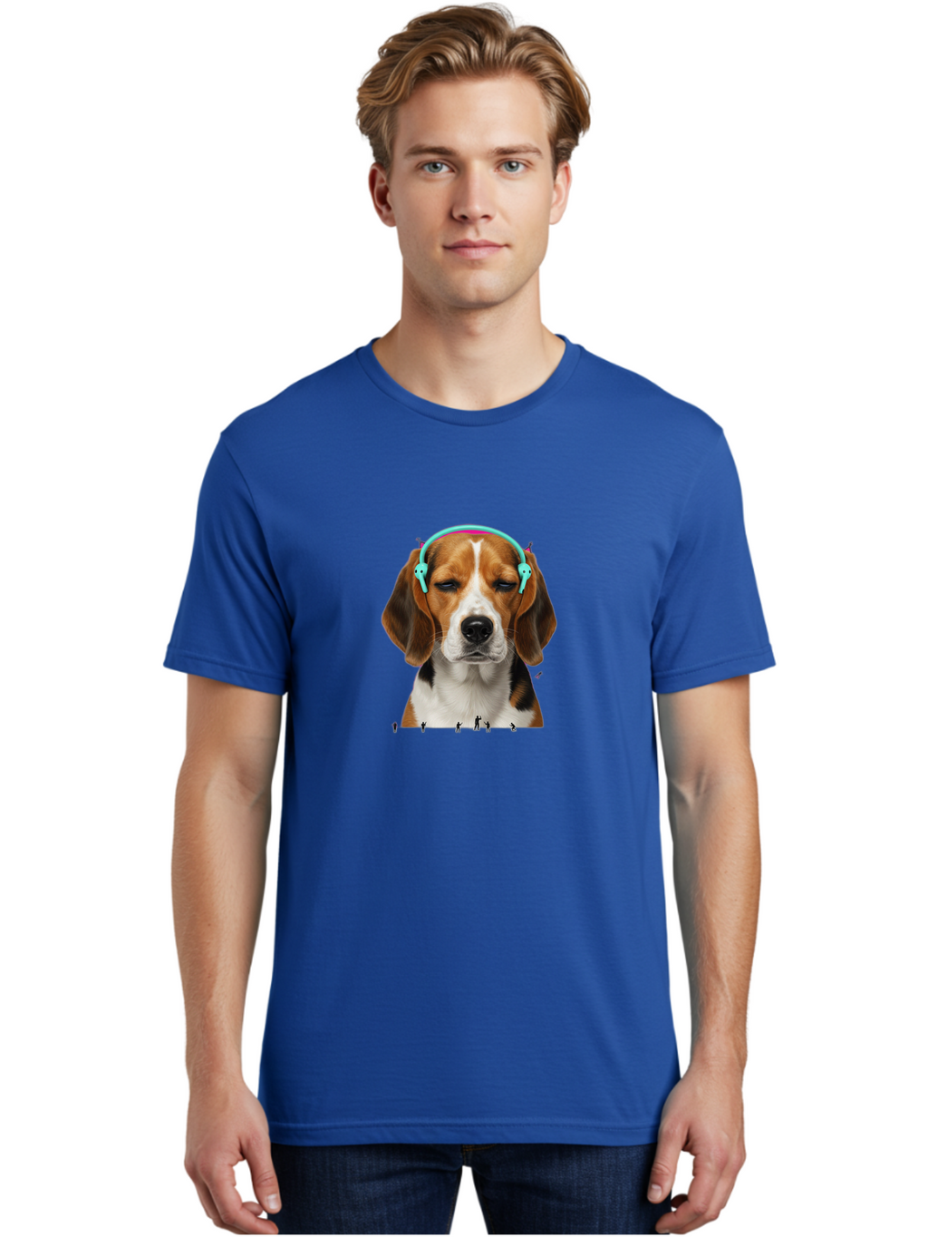 Beagle-Headphones Men'S Graphic Tee, 100% Cotton, Comfortable Casual Summer Wear, Machine Washable, Vintage Camera, Old Camera, Antique Camera, Black Camera, Classic Photography, Photography Equipment, Nostalgic Device, Film Camera, Camera Art Bah566