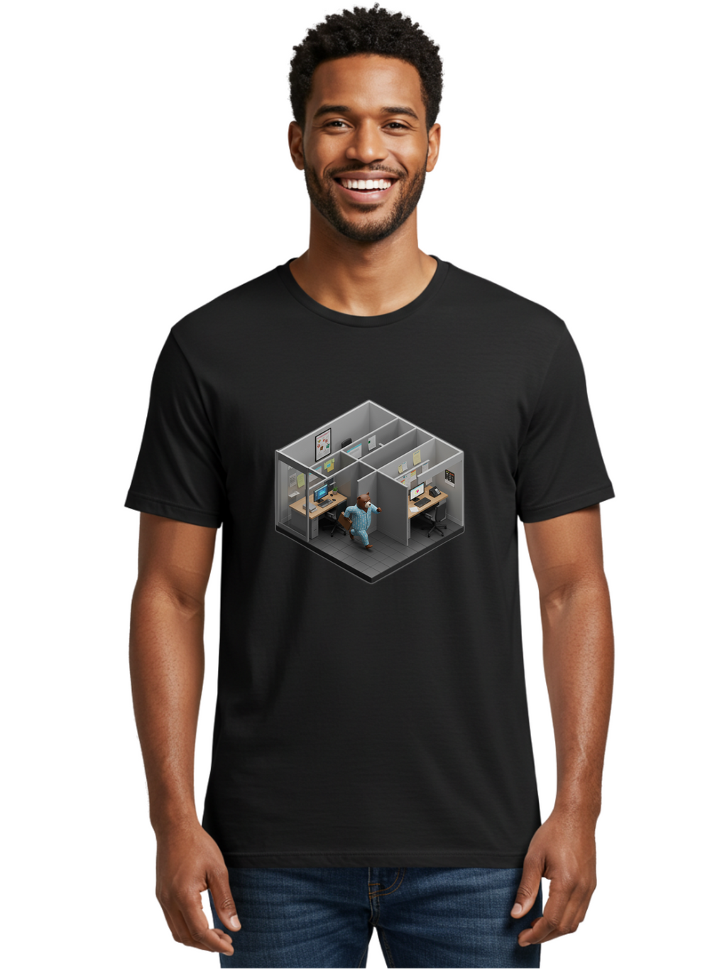 Bear-In-Office Men'S Graphic Tee, 100% Cotton, Comfortable Casual Summer Wear, Machine Washable, Vintage Camera, Old Camera, Antique Camera, Black Camera, Classic Photography, Photography Equipment, Nostalgic Device, Film Camera, Camera Art Bah567