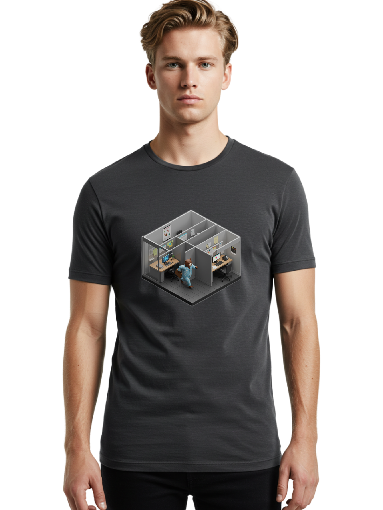 Bear-In-Office Men'S Graphic Tee, 100% Cotton, Comfortable Casual Summer Wear, Machine Washable, Vintage Camera, Old Camera, Antique Camera, Black Camera, Classic Photography, Photography Equipment, Nostalgic Device, Film Camera, Camera Art Bah567