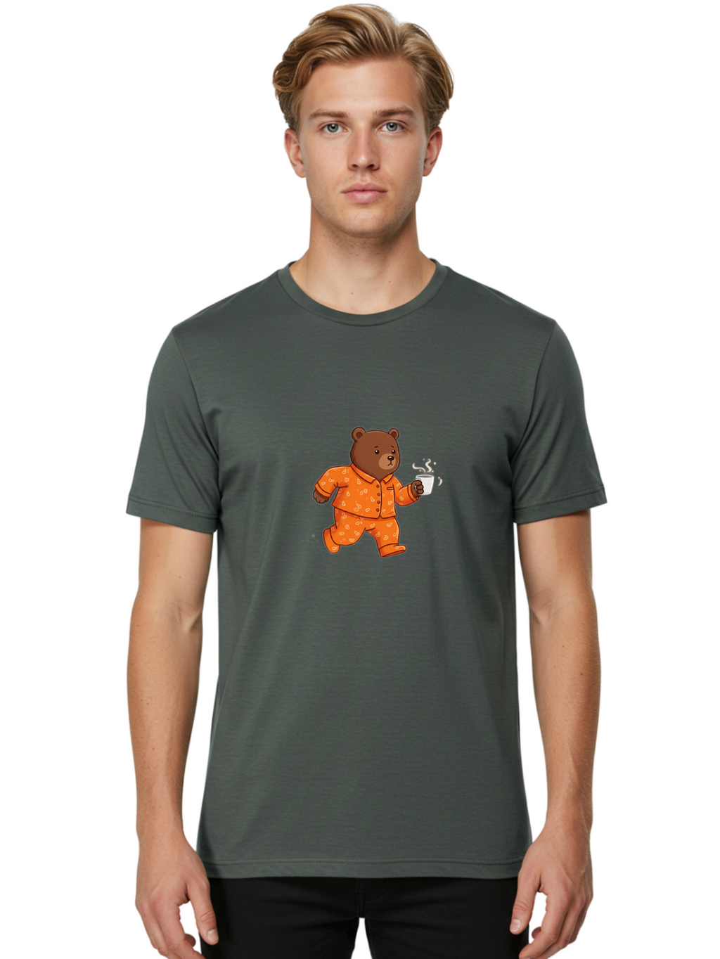 Bear-In-Pajamas-1 Men'S Graphic Tee, 100% Cotton, Comfortable Casual Summer Wear, Machine Washable, Vintage Camera, Old Camera, Antique Camera, Black Camera, Classic Photography, Photography Equipment, Nostalgic Device, Film Camera, Camera Art Bah568