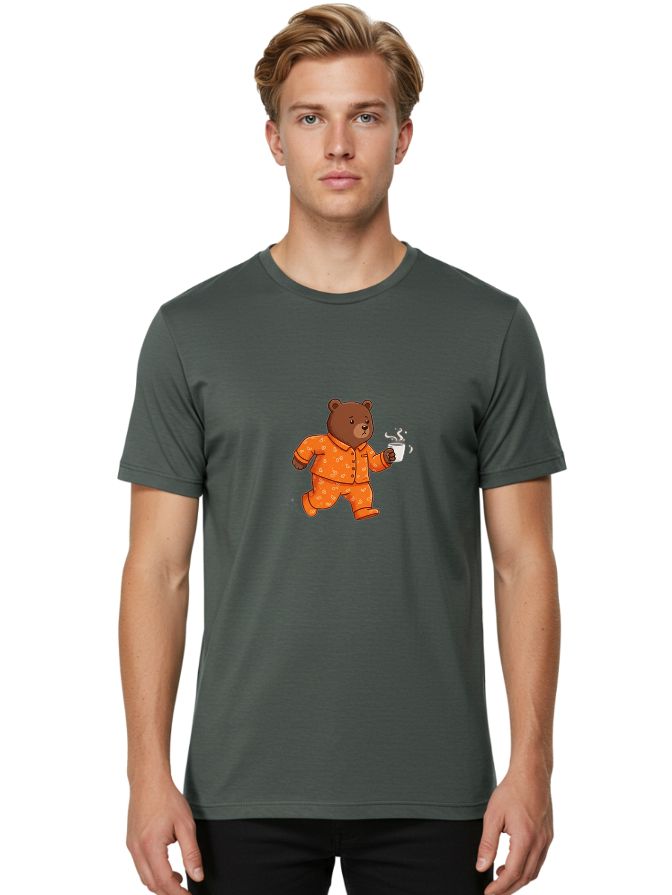 Bear-In-Pajamas-1 Men'S Graphic Tee, 100% Cotton, Comfortable Casual Summer Wear, Machine Washable, Vintage Camera, Old Camera, Antique Camera, Black Camera, Classic Photography, Photography Equipment, Nostalgic Device, Film Camera, Camera Art Bah568