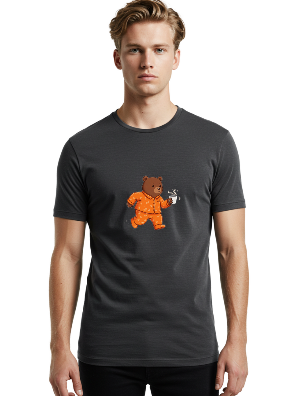 Bear-In-Pajamas-1 Men'S Graphic Tee, 100% Cotton, Comfortable Casual Summer Wear, Machine Washable, Vintage Camera, Old Camera, Antique Camera, Black Camera, Classic Photography, Photography Equipment, Nostalgic Device, Film Camera, Camera Art Bah568