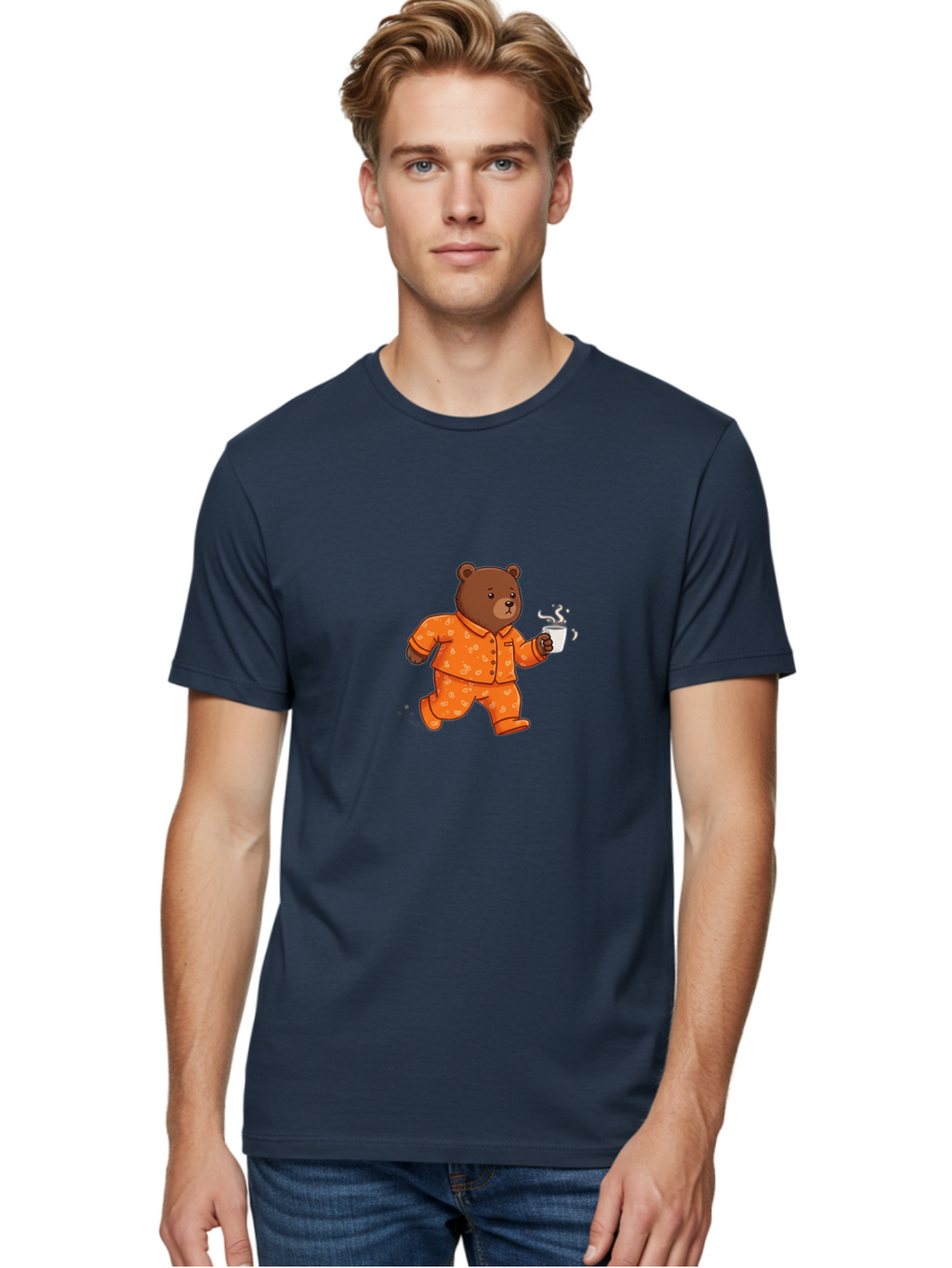 Bear-In-Pajamas-1 Men'S Graphic Tee, 100% Cotton, Comfortable Casual Summer Wear, Machine Washable, Vintage Camera, Old Camera, Antique Camera, Black Camera, Classic Photography, Photography Equipment, Nostalgic Device, Film Camera, Camera Art Bah568