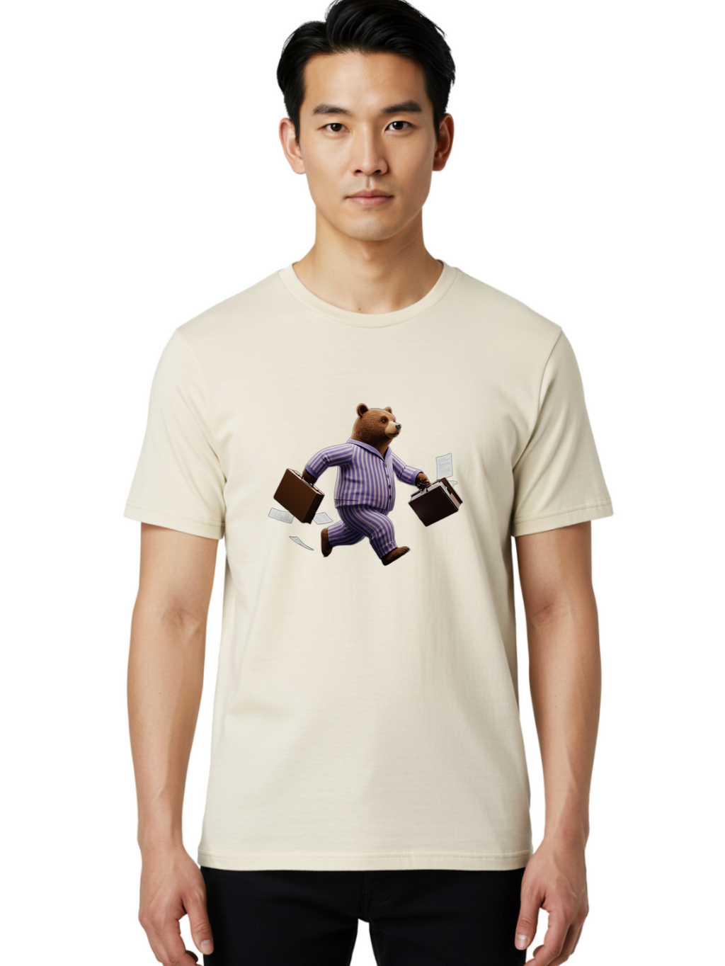 Bear-In-Pajamas-10 Men'S Graphic Tee, 100% Cotton, Comfortable Casual Summer Wear, Machine Washable, Vintage Camera, Old Camera, Antique Camera, Black Camera, Classic Photography, Photography Equipment, Nostalgic Device, Film Camera, Bah569