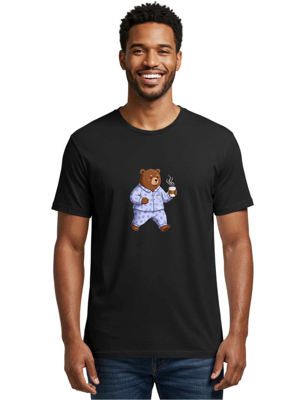 Bear-In-Pajamas-2 Men'S Graphic Tee, 100% Cotton, Comfortable Casual Summer Wear, Machine Washable, Vintage Camera, Old Camera, Antique Camera, Black Camera, Classic Photography, Photography Equipment, Nostalgic Device, Film Camera, Camera Art Bah570