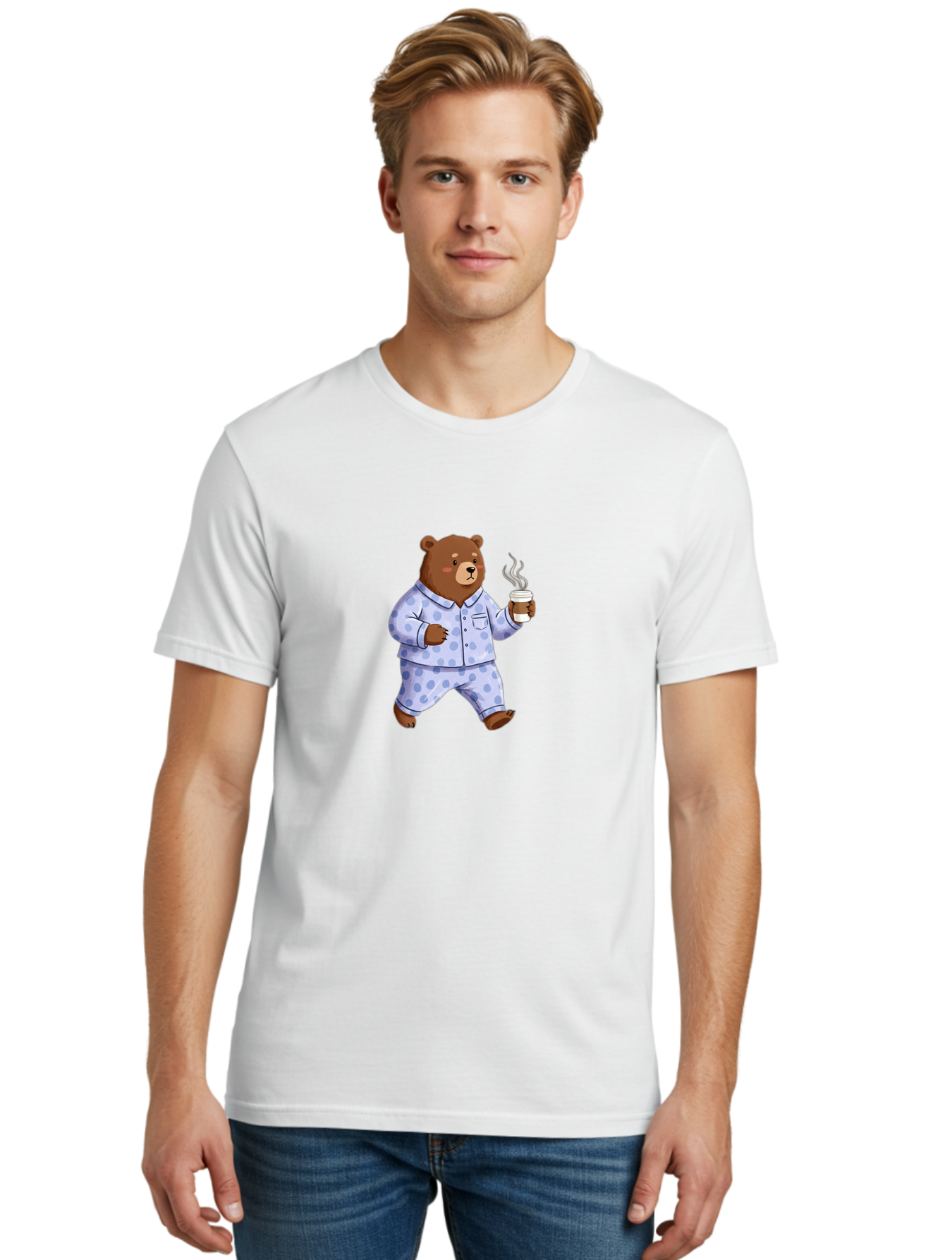 Bear-In-Pajamas-2 Men'S Graphic Tee, 100% Cotton, Comfortable Casual Summer Wear, Machine Washable, Vintage Camera, Old Camera, Antique Camera, Black Camera, Classic Photography, Photography Equipment, Nostalgic Device, Film Camera, Camera Art Bah570
