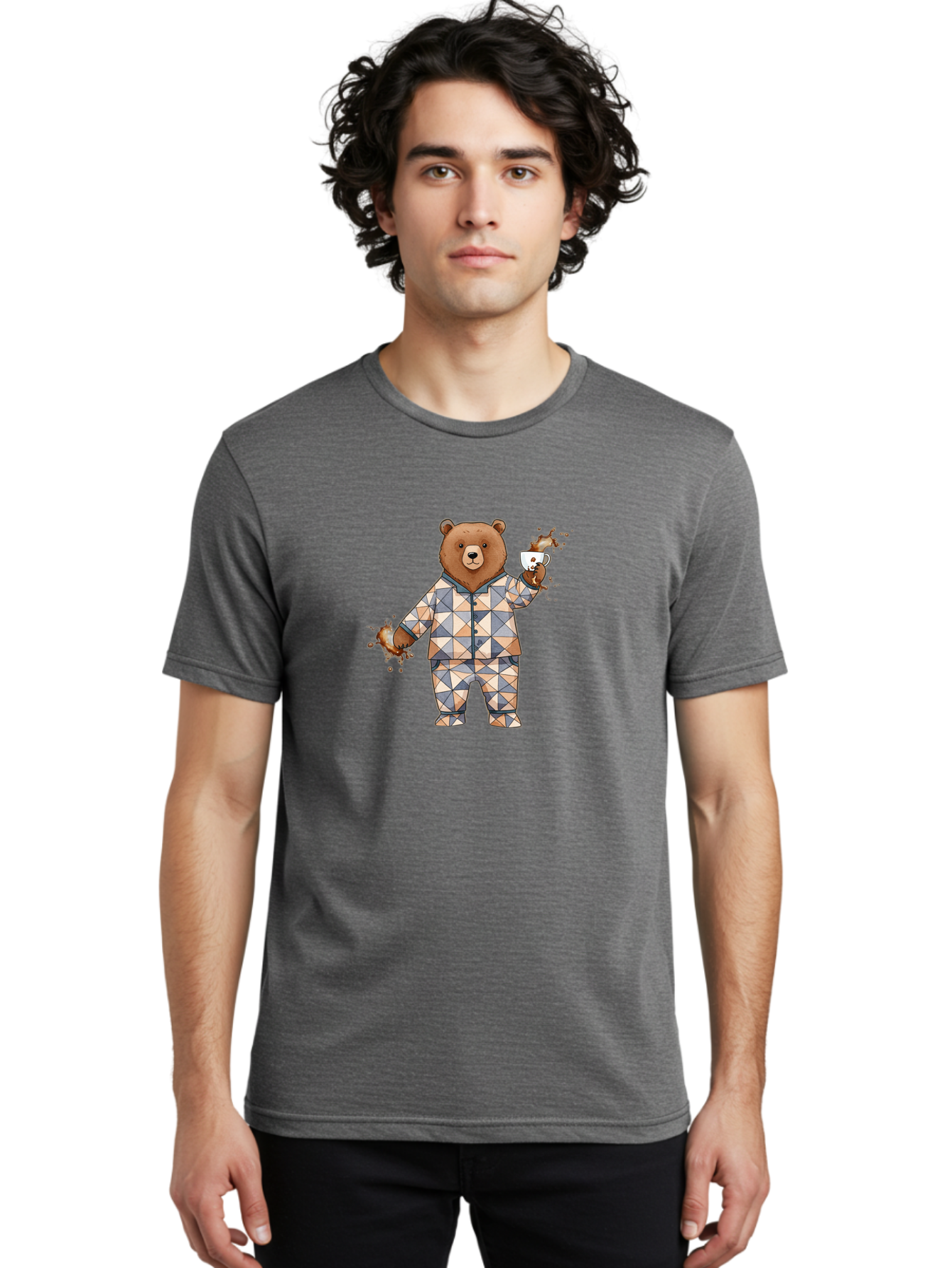 Bear-In-Pajamas-4 Men'S Graphic Tee, 100% Cotton, Comfortable Casual Summer Wear, Machine Washable, Vintage Camera, Old Camera, Antique Camera, Black Camera, Classic Photography, Photography Equipment, Nostalgic Device, Film Camera, Camera Art Bah572