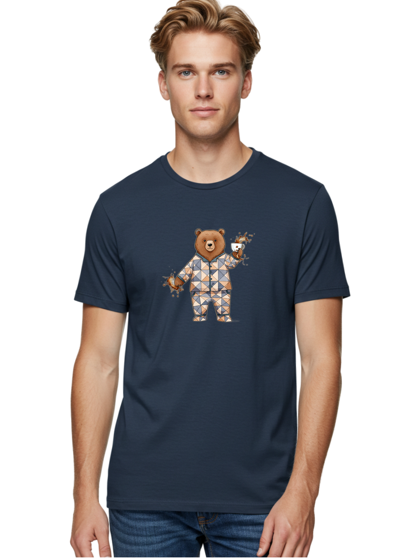 Bear-In-Pajamas-4 Men'S Graphic Tee, 100% Cotton, Comfortable Casual Summer Wear, Machine Washable, Vintage Camera, Old Camera, Antique Camera, Black Camera, Classic Photography, Photography Equipment, Nostalgic Device, Film Camera, Camera Art Bah572