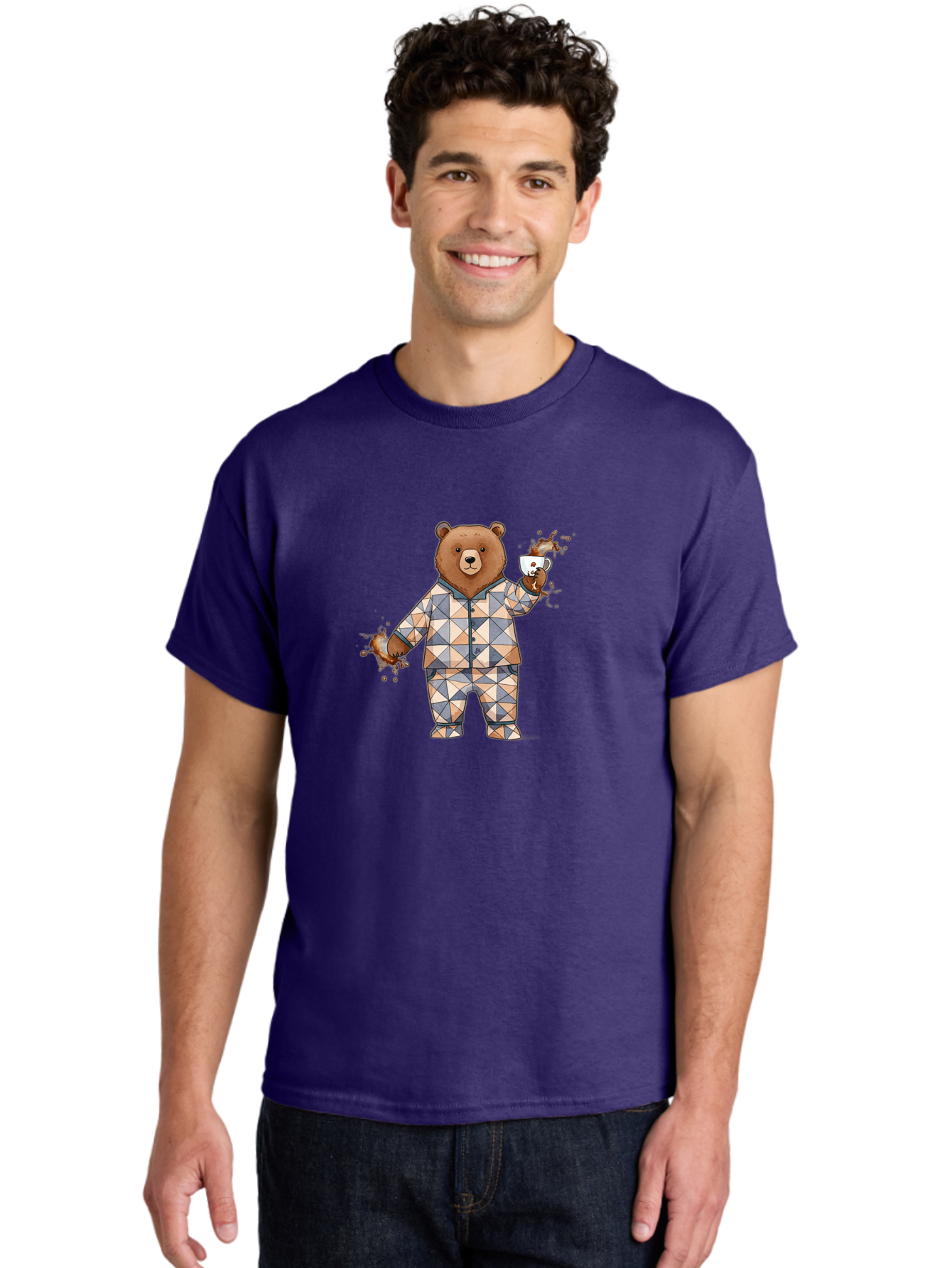 Bear-In-Pajamas-4 Men'S Graphic Tee, 100% Cotton, Comfortable Casual Summer Wear, Machine Washable, Vintage Camera, Old Camera, Antique Camera, Black Camera, Classic Photography, Photography Equipment, Nostalgic Device, Film Camera, Camera Art Bah572