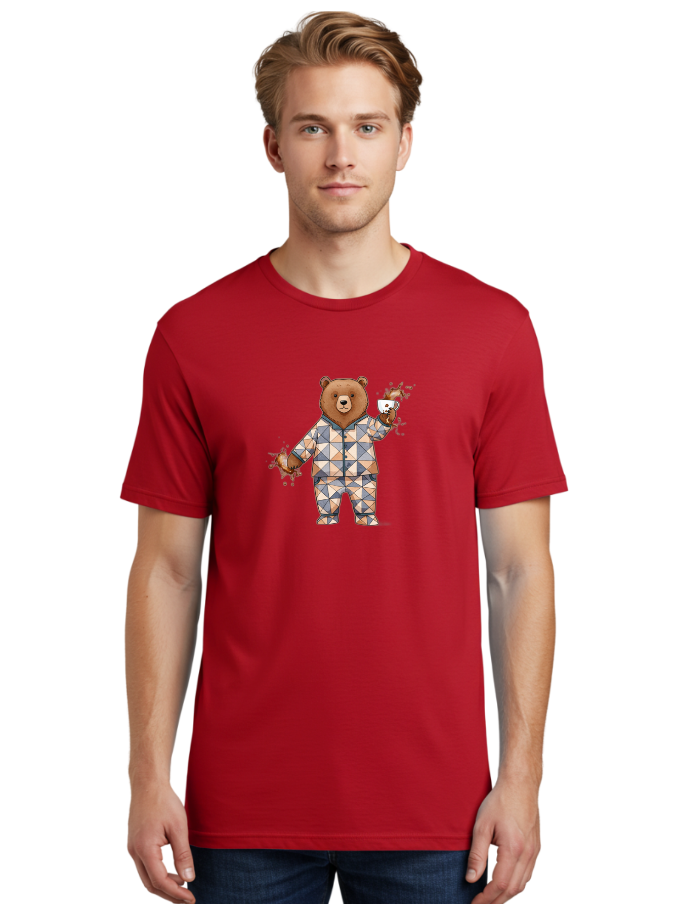 Bear-In-Pajamas-4 Men'S Graphic Tee, 100% Cotton, Comfortable Casual Summer Wear, Machine Washable, Vintage Camera, Old Camera, Antique Camera, Black Camera, Classic Photography, Photography Equipment, Nostalgic Device, Film Camera, Camera Art Bah572