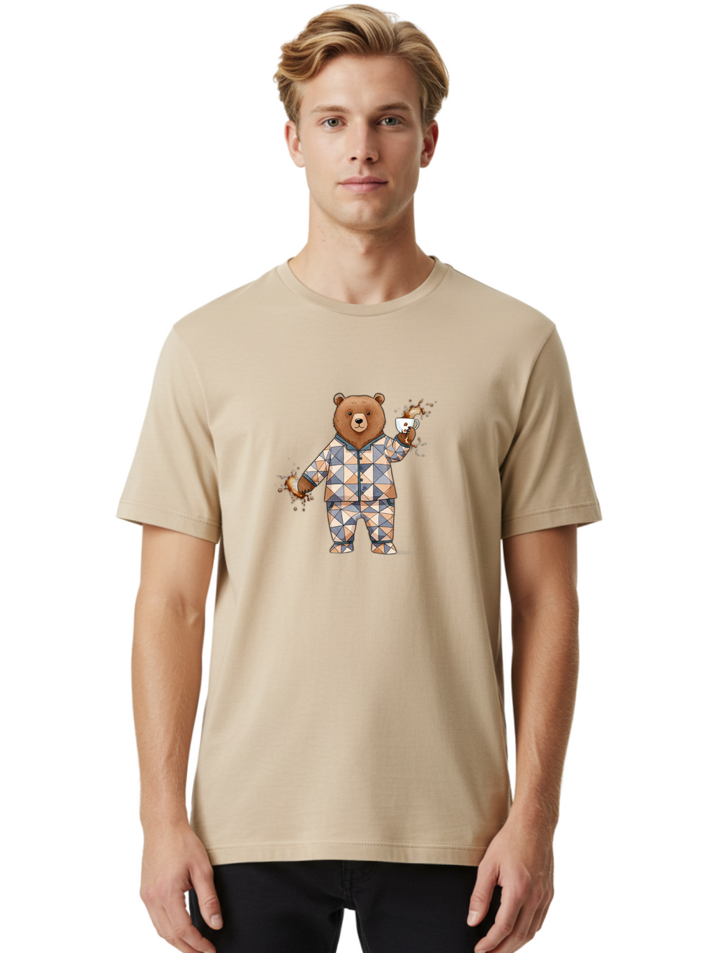 Bear-In-Pajamas-4 Men'S Graphic Tee, 100% Cotton, Comfortable Casual Summer Wear, Machine Washable, Vintage Camera, Old Camera, Antique Camera, Black Camera, Classic Photography, Photography Equipment, Nostalgic Device, Film Camera, Camera Art Bah572
